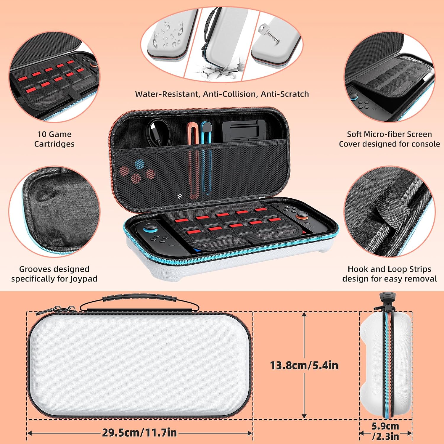 KIT DE ACCESORIOS PARA NINTENDO SWITCH 2 MENEEA 30 PIEZAS BLANCO - 3