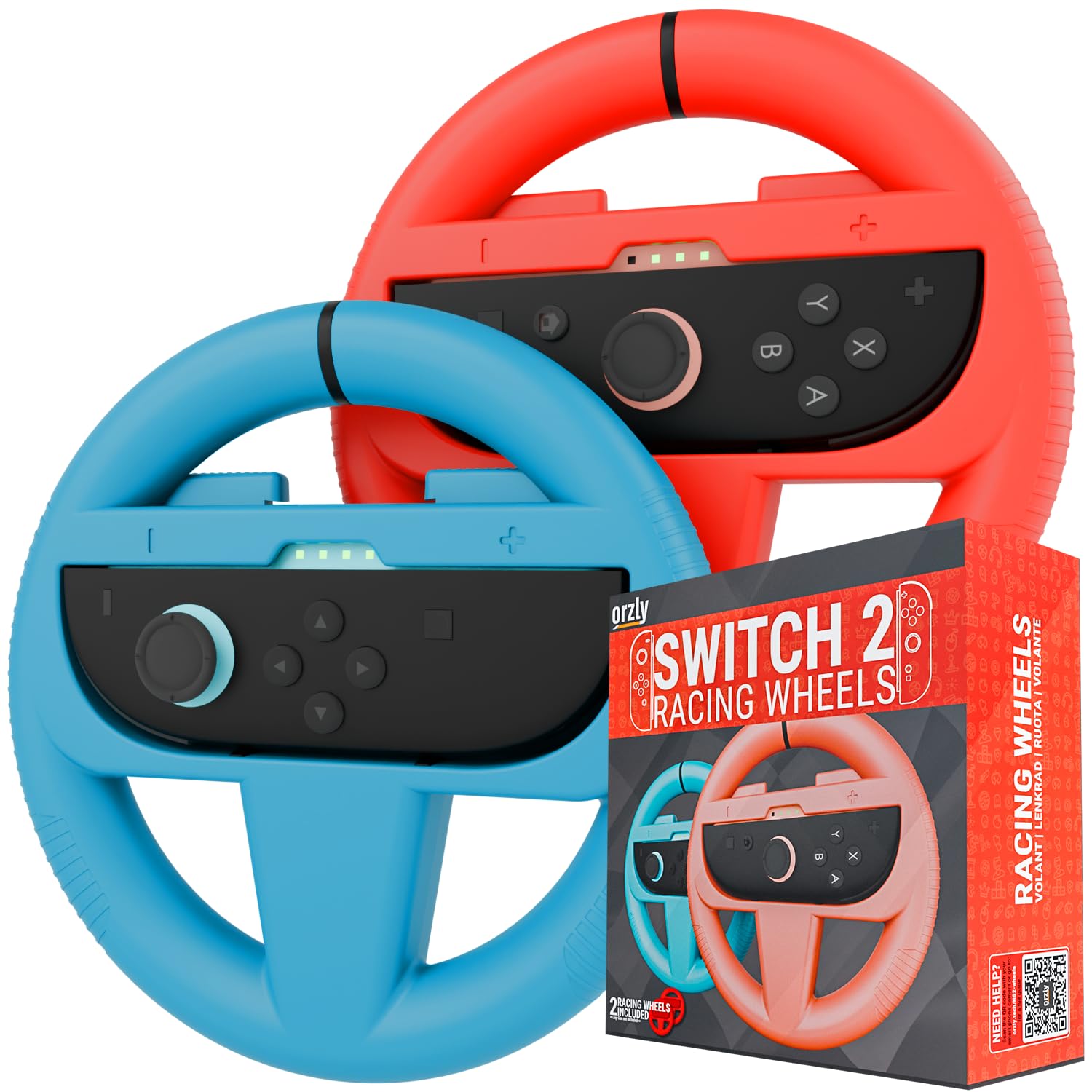 MANDO ORZLY STEERING WHEELS PARA NINTENDO SWITCH 2 PACK TWIN MULTICOLOR - 1