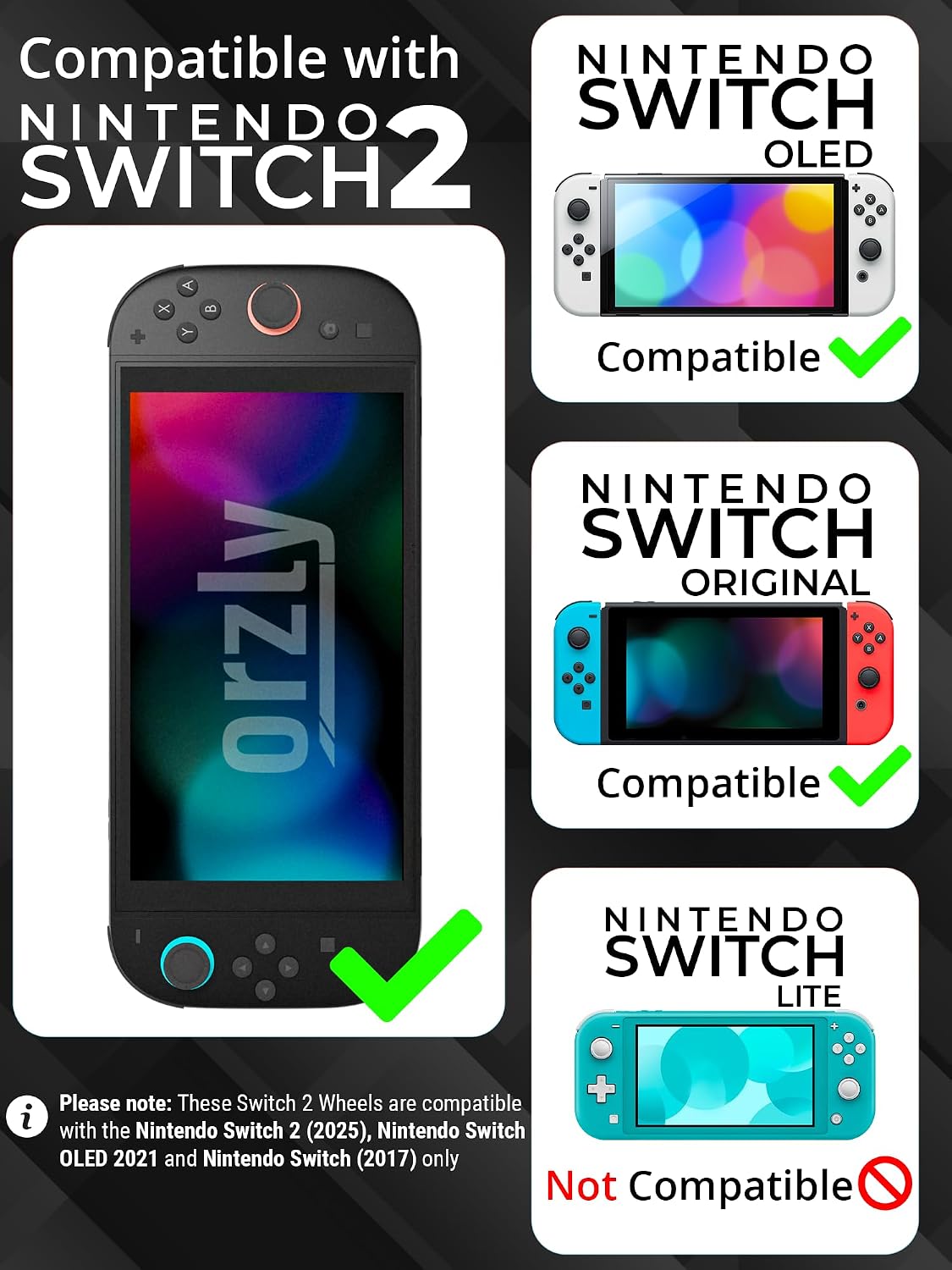 MANDO ORZLY STEERING WHEELS PARA NINTENDO SWITCH 2 PACK TWIN MULTICOLOR - 2