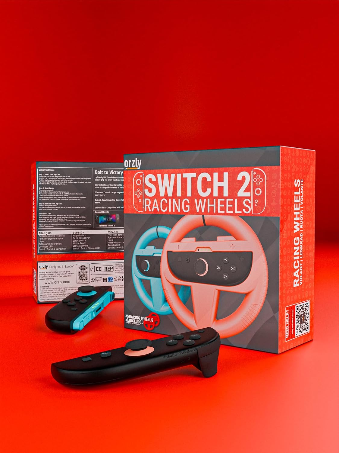 MANDO ORZLY STEERING WHEELS PARA NINTENDO SWITCH 2 PACK TWIN MULTICOLOR - 3