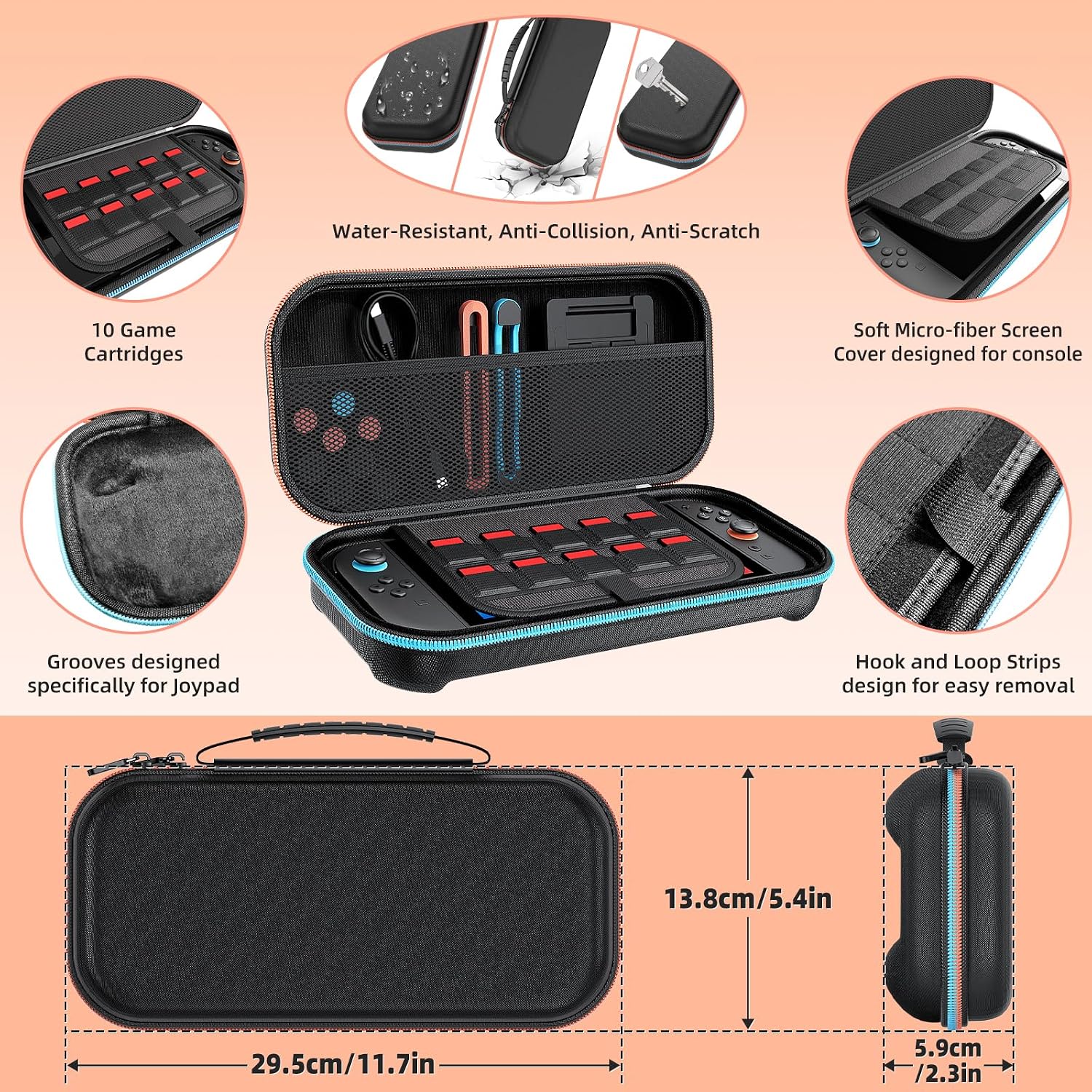 KIT DE ACCESORIOS 30 EN 1 PARA NINTENDO SWITCH 2 MENEEA NEGRO - 3
