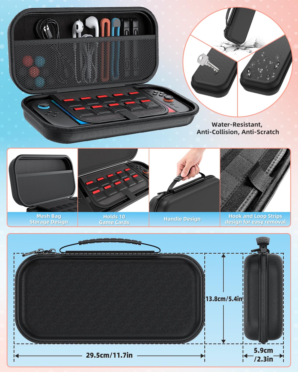 KIT DE ACCESORIOS SWITCH 2 PRO CONTROLLER MENEEA NEGRO Y ROSA - 3