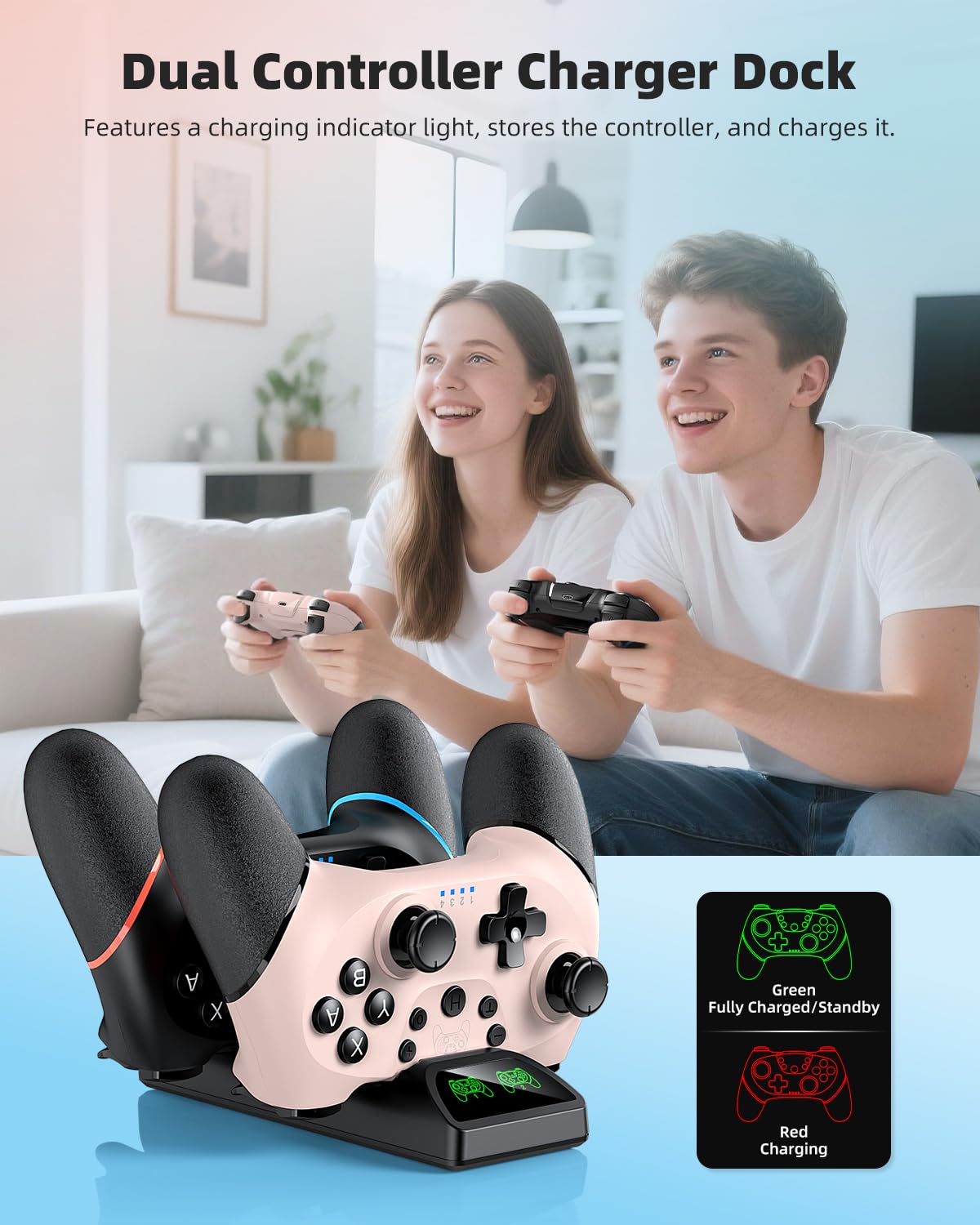 KIT DE ACCESORIOS SWITCH 2 PRO CONTROLLER MENEEA NEGRO Y ROSA - 5