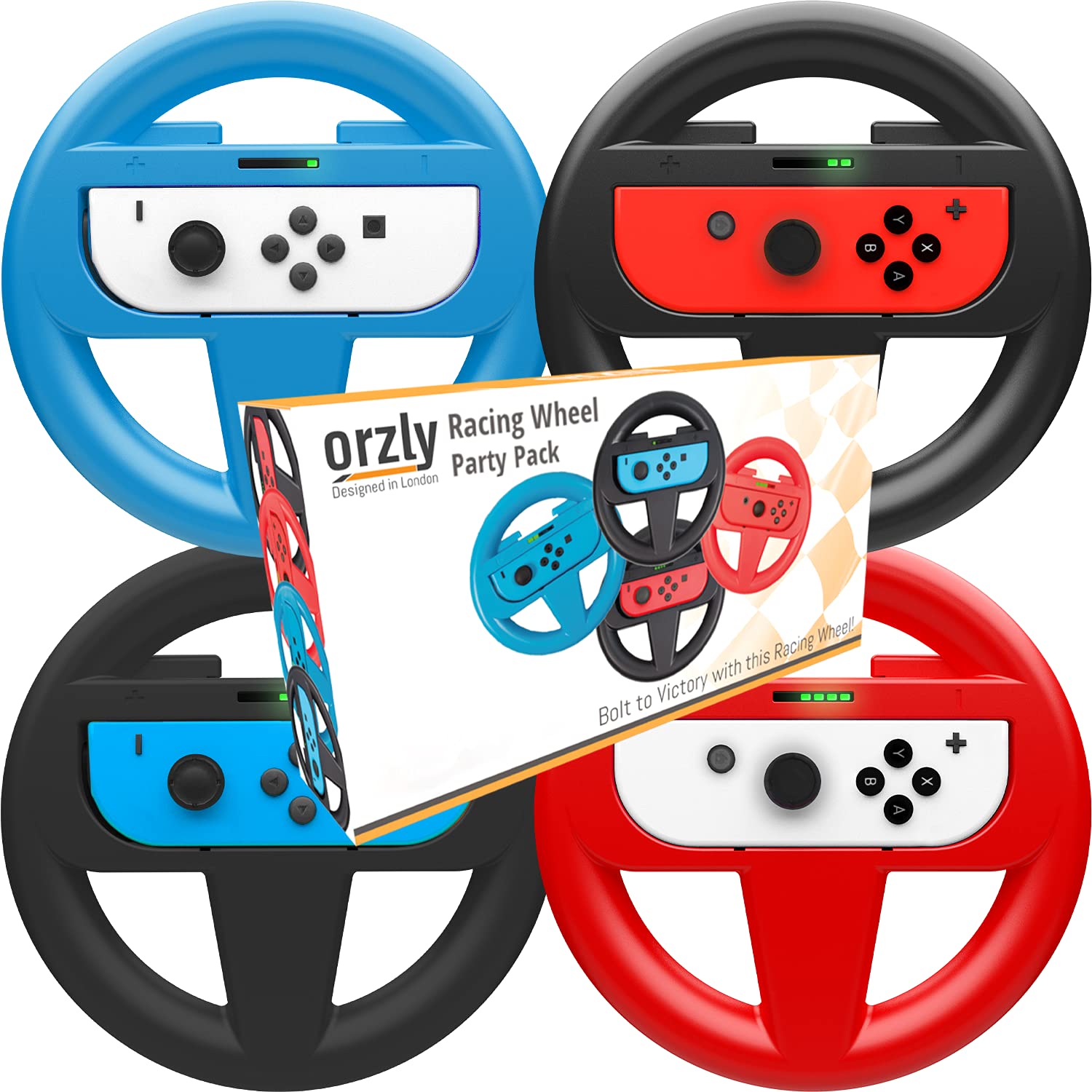 VOLANTES PARA NINTENDO SWITCH ORZLY TWIN PACK ROJO Y AZUL - 1
