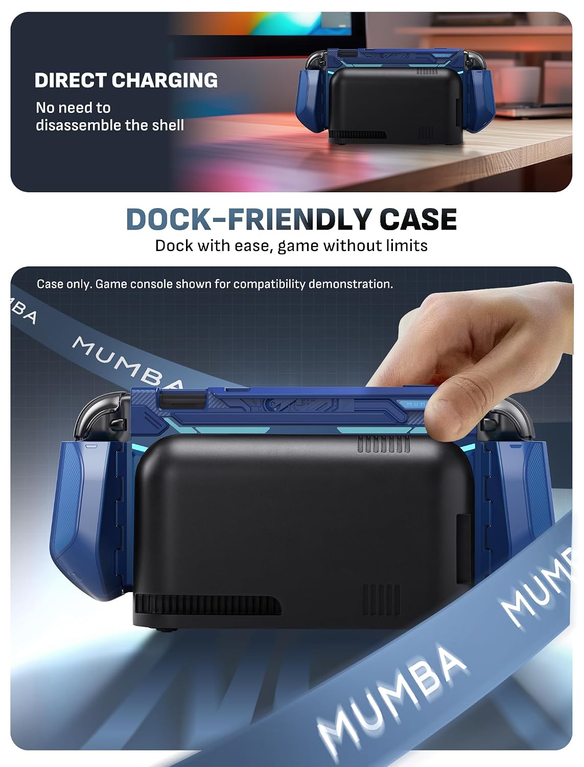 FUNDA PROTECTORA MUMBA BLADE SERIES PARA NINTENDO SWITCH 2 AZUL - 3