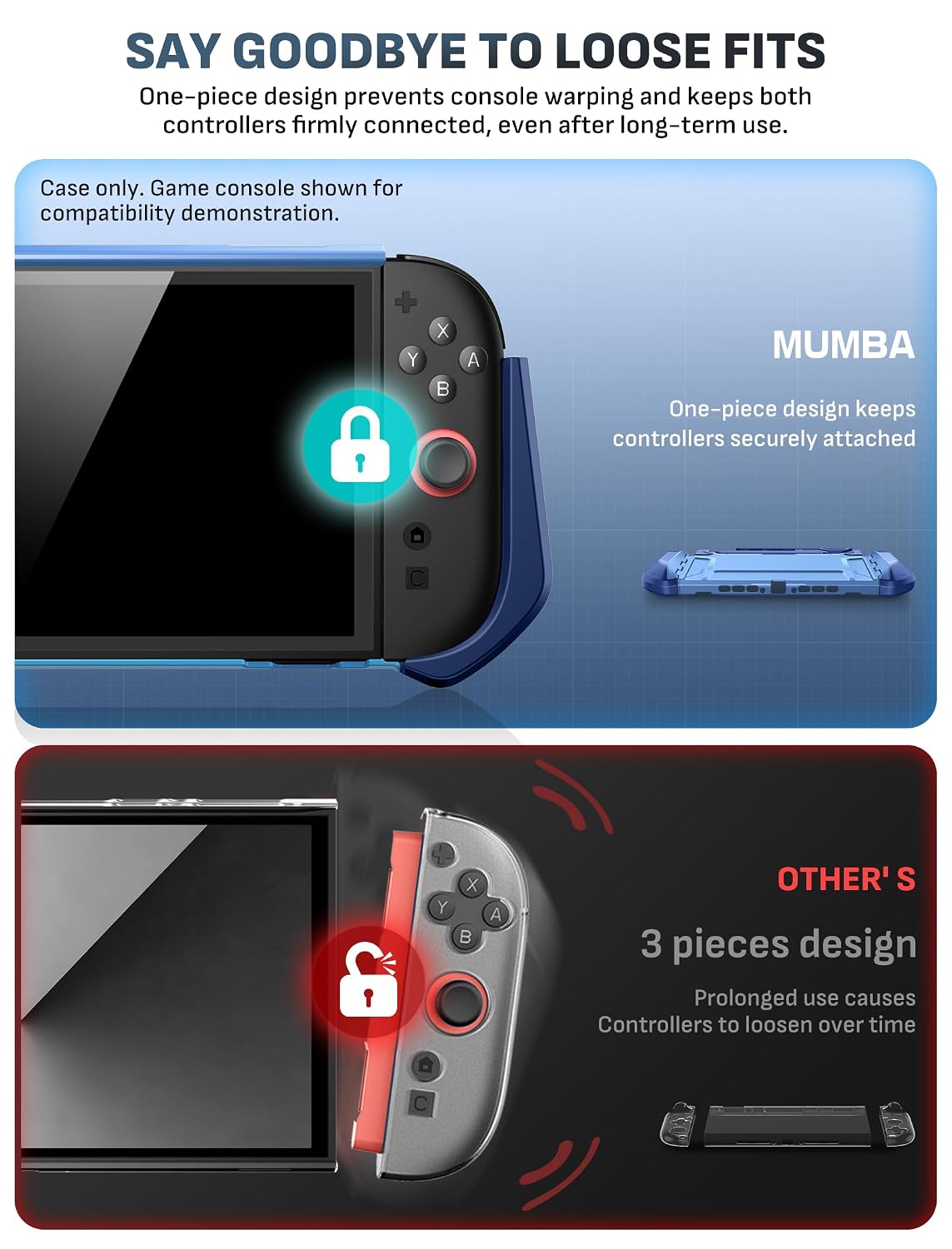 FUNDA PROTECTORA MUMBA BLADE SERIES PARA NINTENDO SWITCH 2 AZUL - 4