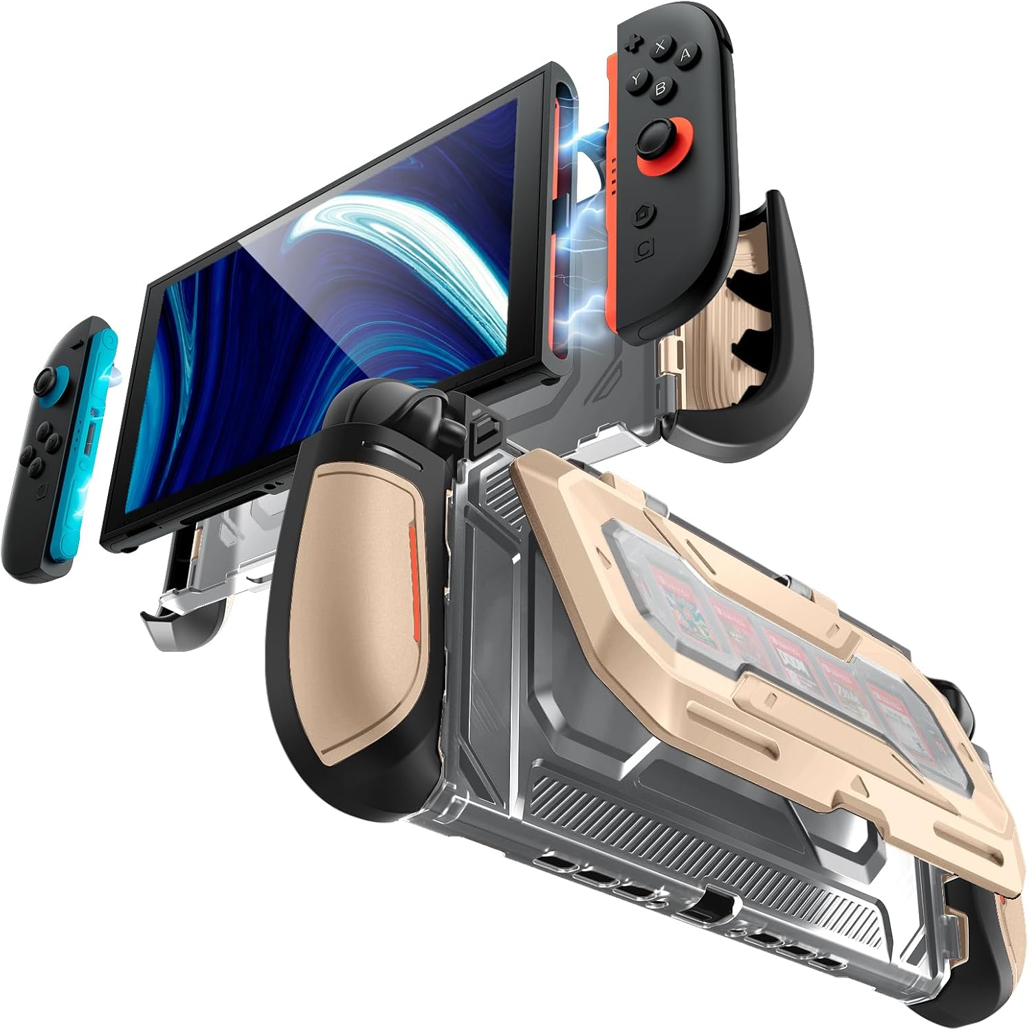 FUNDA MUMBA TITAN PARA NINTENDO SWITCH 2 CON SOPORTE Y 7 RANURAS PARA TARJETAS COLOR DESIERTO - 1