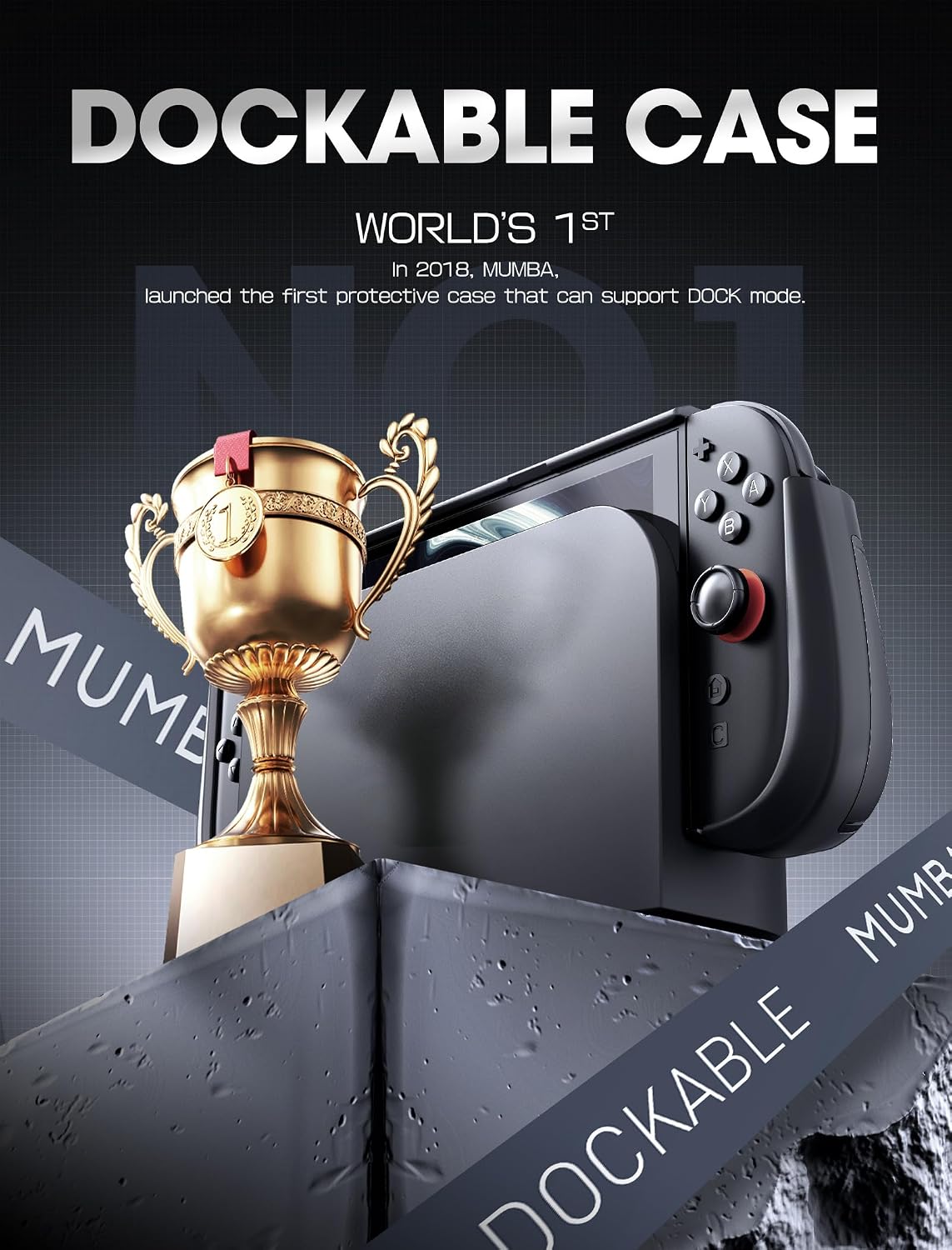 FUNDA MUMBA TITAN PARA NINTENDO SWITCH 2 CON SOPORTE Y 7 RANURAS PARA TARJETAS, NEGRA - 4