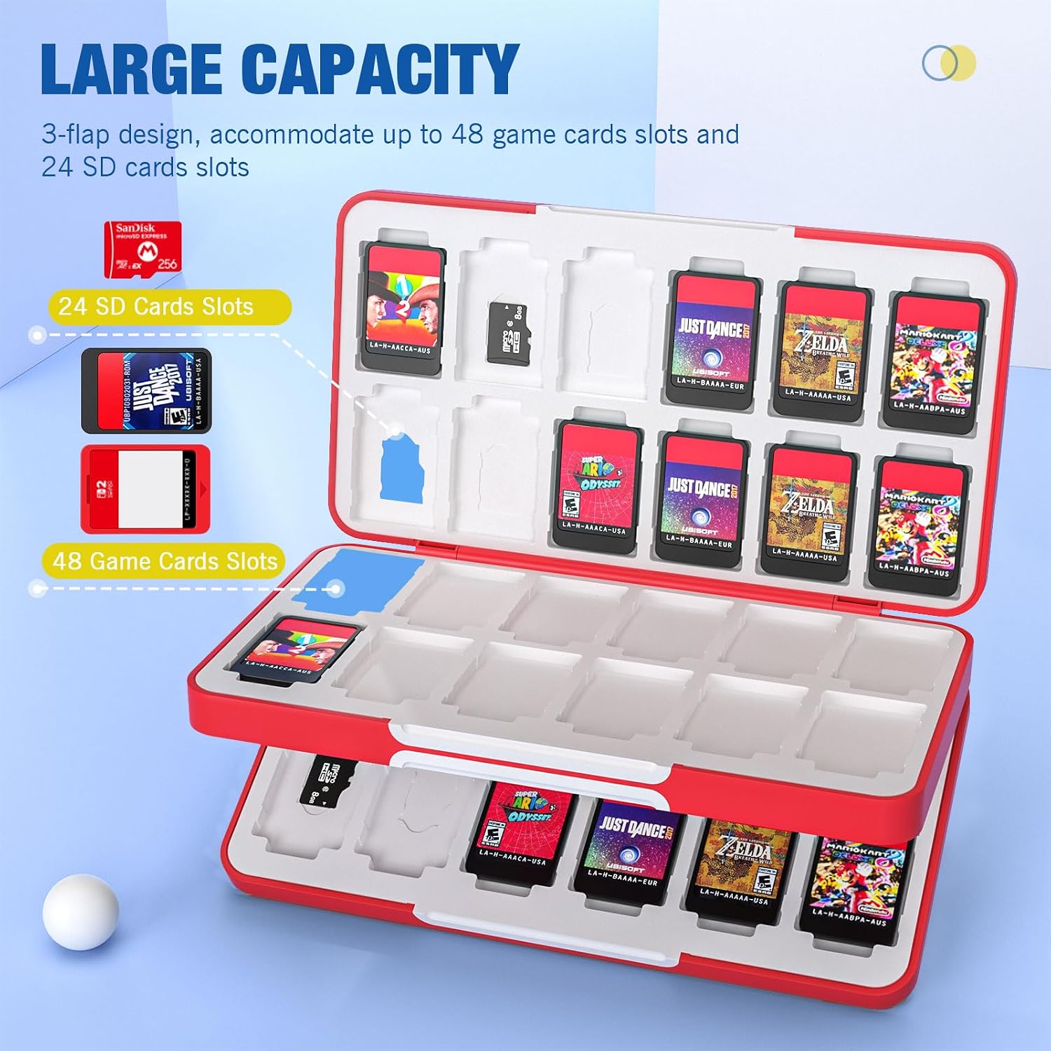ESTUCHE PARA TARJETAS DE JUEGO MOKO COMPATIBLE CON NINTENDO SWITCH 2/SWITCH OLED/LITE 48 TARJETAS - 2
