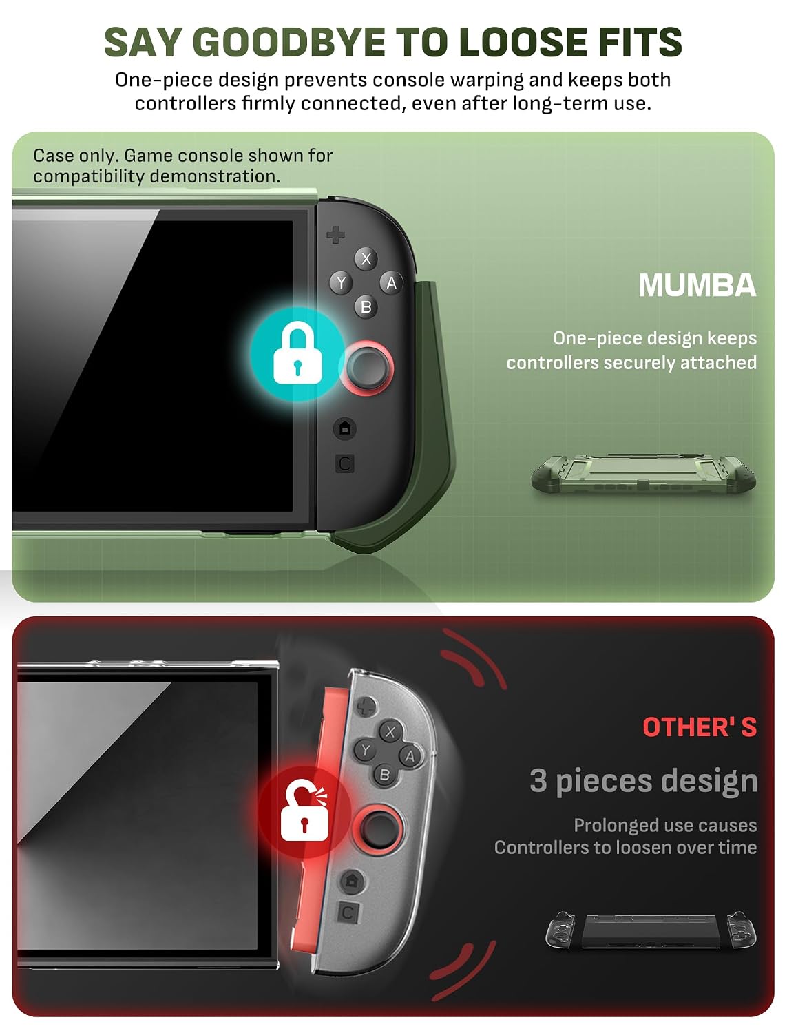 FUNDA PROTECTORA MUMBA BLADE SERIES PARA NINTENDO SWITCH 2 COLOR ACEITUNA - 4