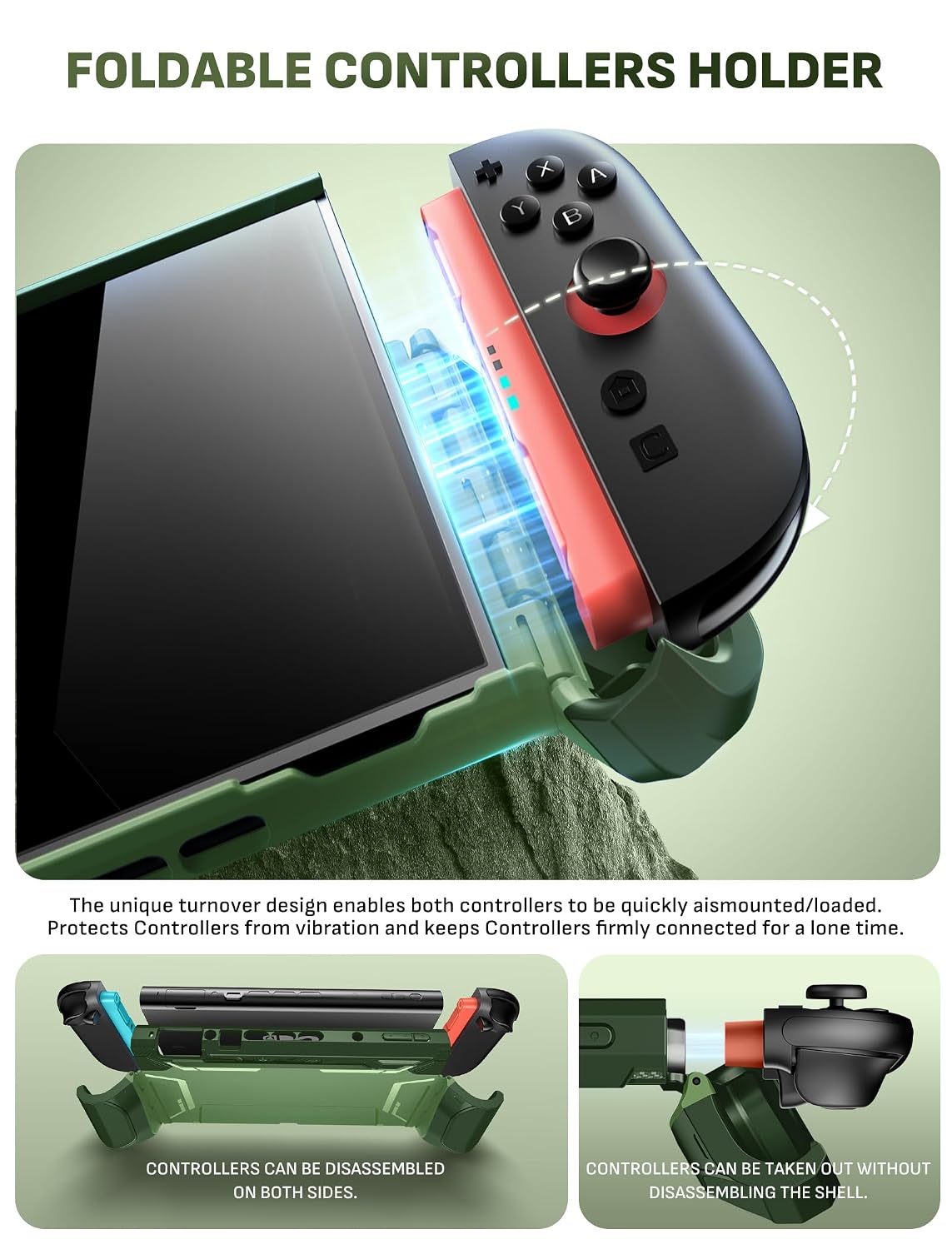 FUNDA PROTECTORA MUMBA BLADE SERIES PARA NINTENDO SWITCH 2 COLOR ACEITUNA - 5