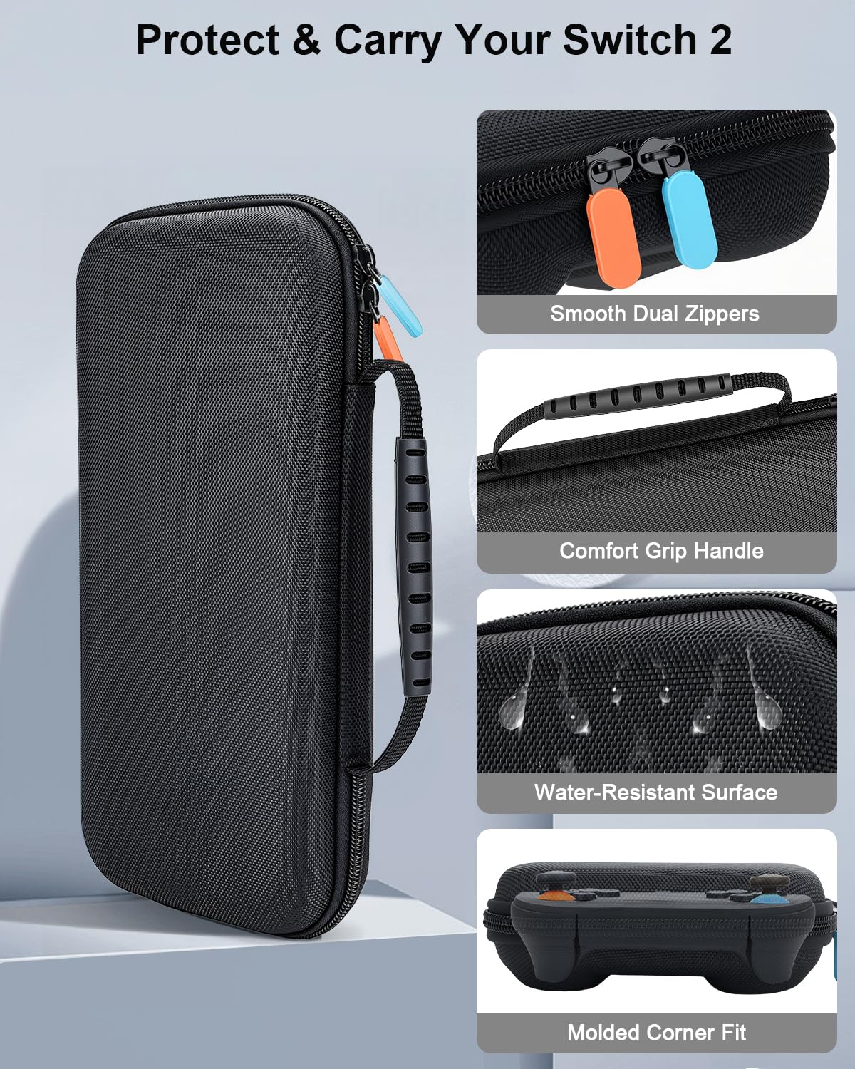 ESTUCHE PARA NINTENDO SWITCH BOCACUE 9 EN 1 GRIS - 3