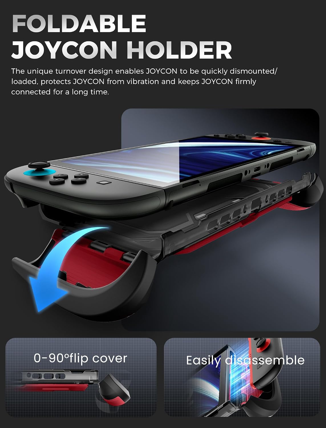 FUNDA MUMBA TITAN PARA NINTENDO SWITCH 2 CON SOPORTE Y 7 RANURAS PARA TARJETAS, COLOR ROJO - 2