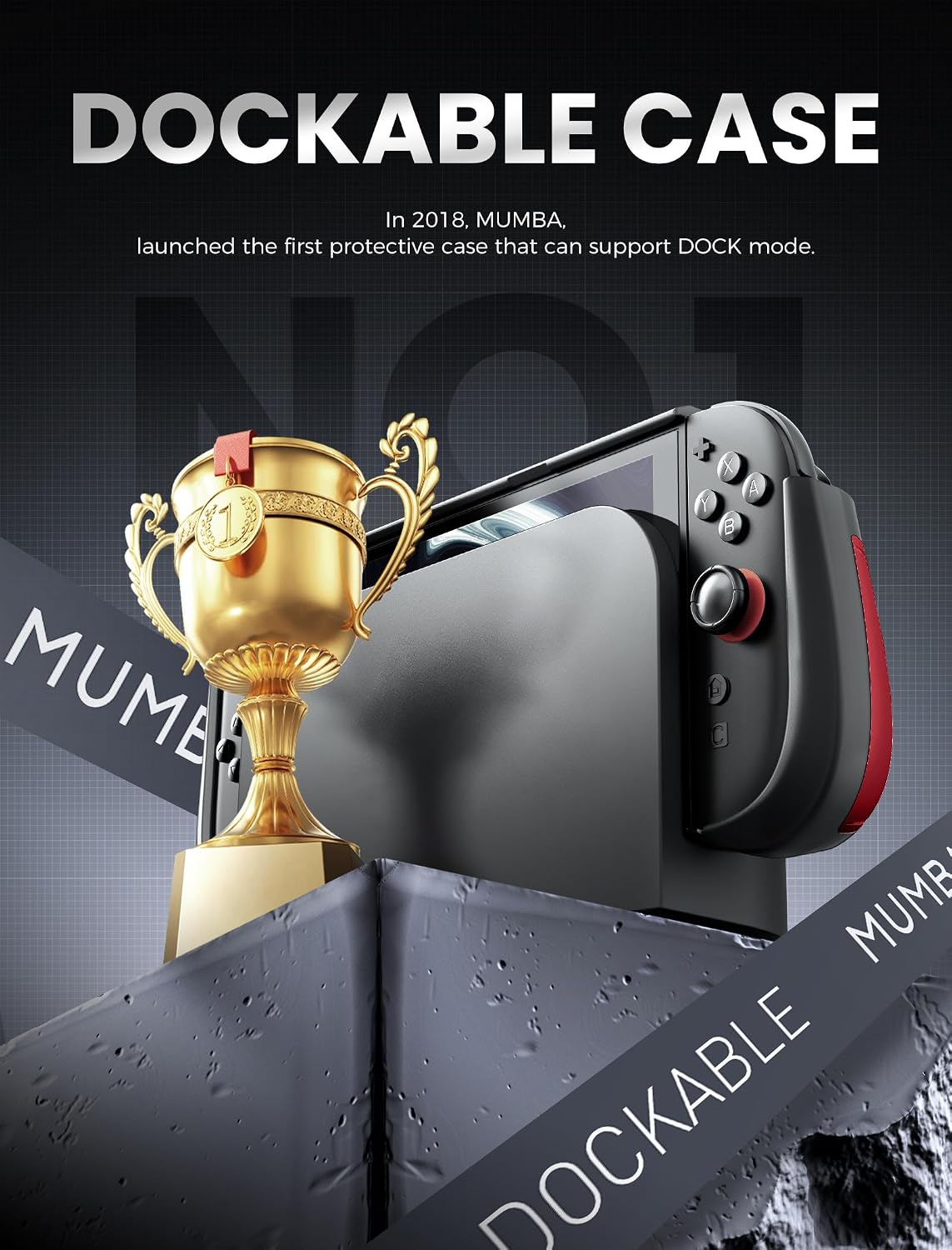 FUNDA MUMBA TITAN PARA NINTENDO SWITCH 2 CON SOPORTE Y 7 RANURAS PARA TARJETAS, COLOR ROJO - 5