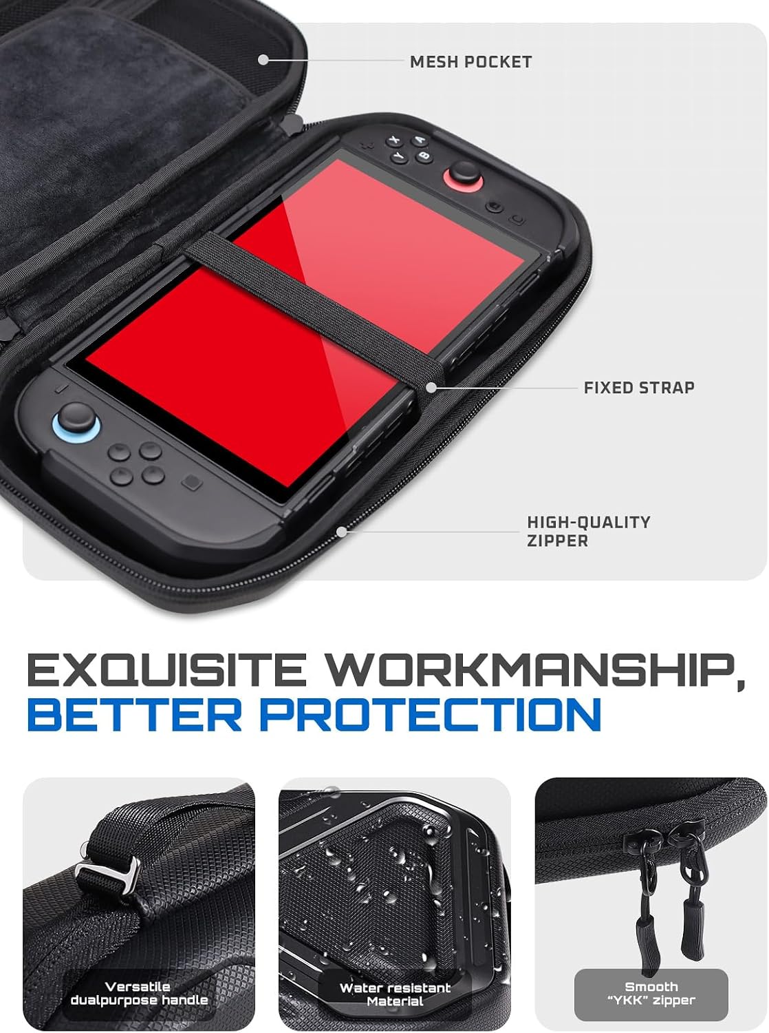 ESTUCHE SUPCASE PRO EDITION PARA NINTENDO SWITCH 2 2025 NEGRO - 4