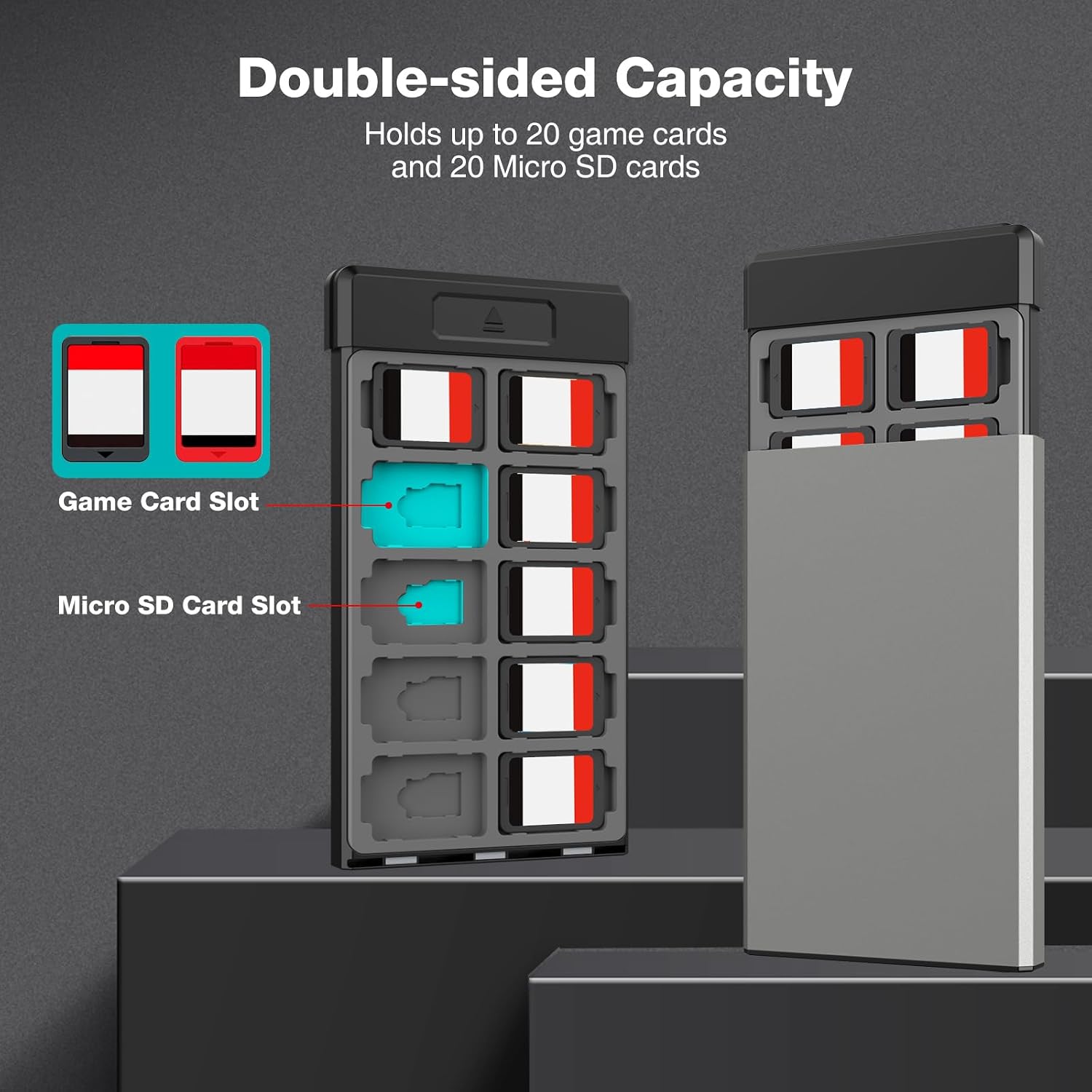 ESTUCHE PARA JUEGOS HEIYING SWITCH CON 40 RANURAS PARA SWITCH 2 Y TARJETAS MICRO SD - 2