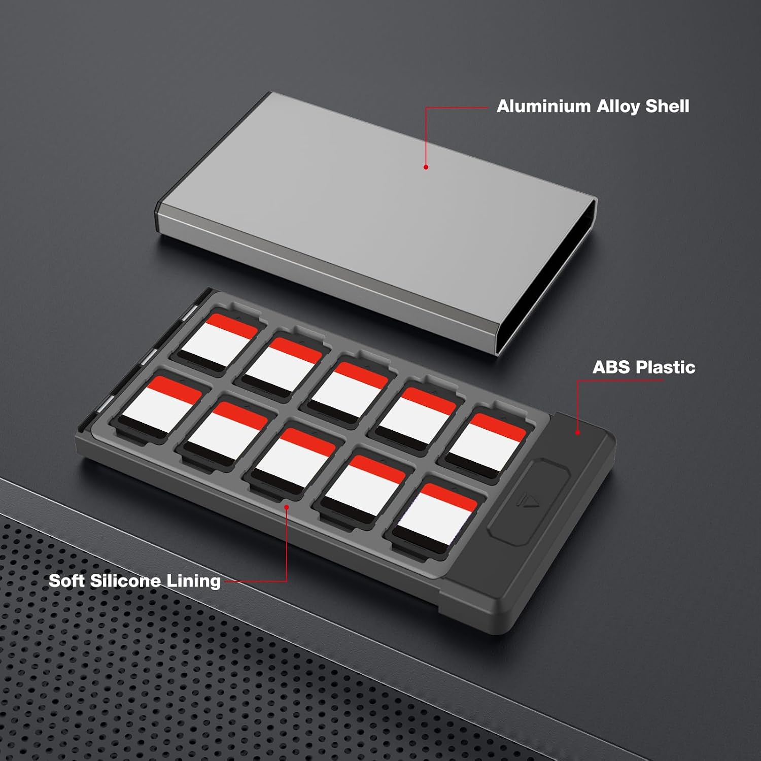 ESTUCHE PARA JUEGOS HEIYING SWITCH CON 40 RANURAS PARA SWITCH 2 Y TARJETAS MICRO SD - 4