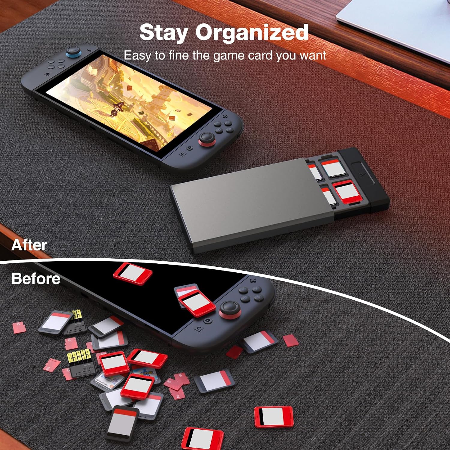 ESTUCHE PARA JUEGOS HEIYING SWITCH CON 40 RANURAS PARA SWITCH 2 Y TARJETAS MICRO SD - 5