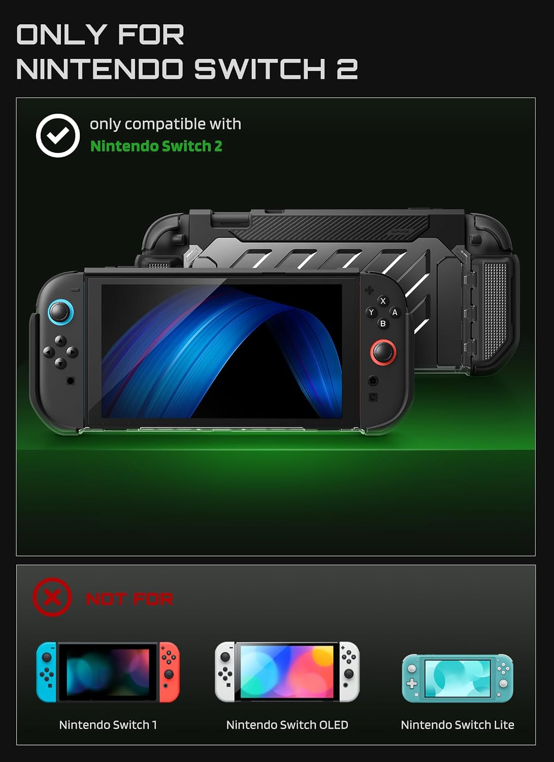 FUNDA SUPCASE PARA NINTENDO SWITCH 2 2025 NEGRA - 2