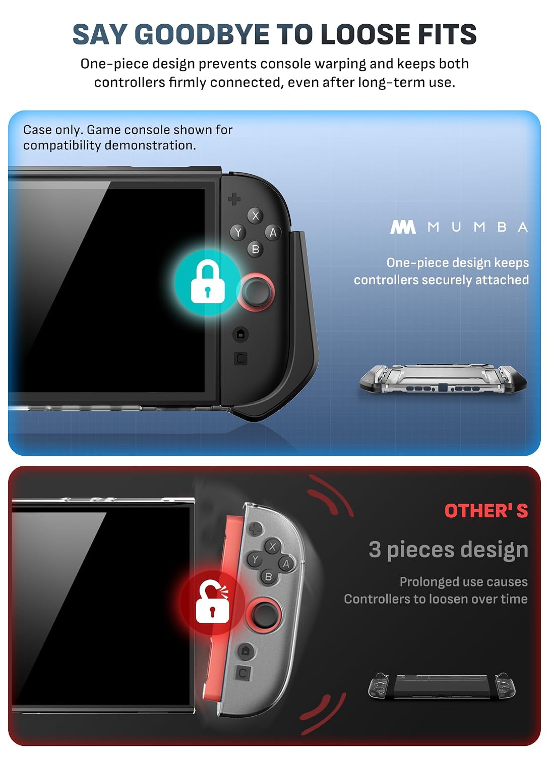 FUNDA PROTECTORA MUMBA BLADE SERIES PARA NINTENDO SWITCH 2 COLOR OSCURO - 3