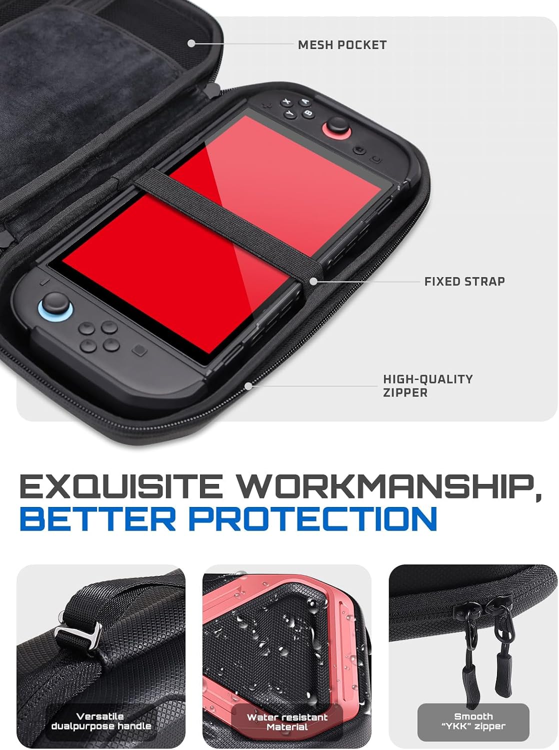 ESTUCHE SUPCASE PRO EDITION PARA NINTENDO SWITCH 2 2025 AZUL/ROJO - 4