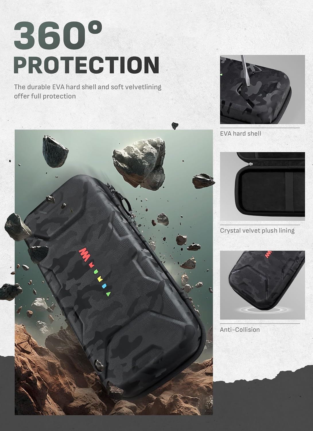 ESTUCHE RÍGIDO MUMBA PARA NINTENDO SWITCH 2 CON CAPACIDAD PARA 12 JUEGOS COLOR STEALTH - 4
