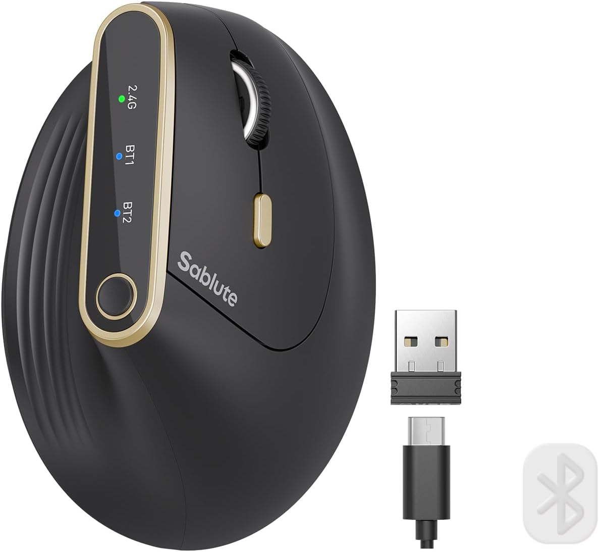 MOUSE ERGONÓMICO INALÁMBRICO SABLUTE MAM4 PARA MANOS MEDIANAS Y GRANDES - 1