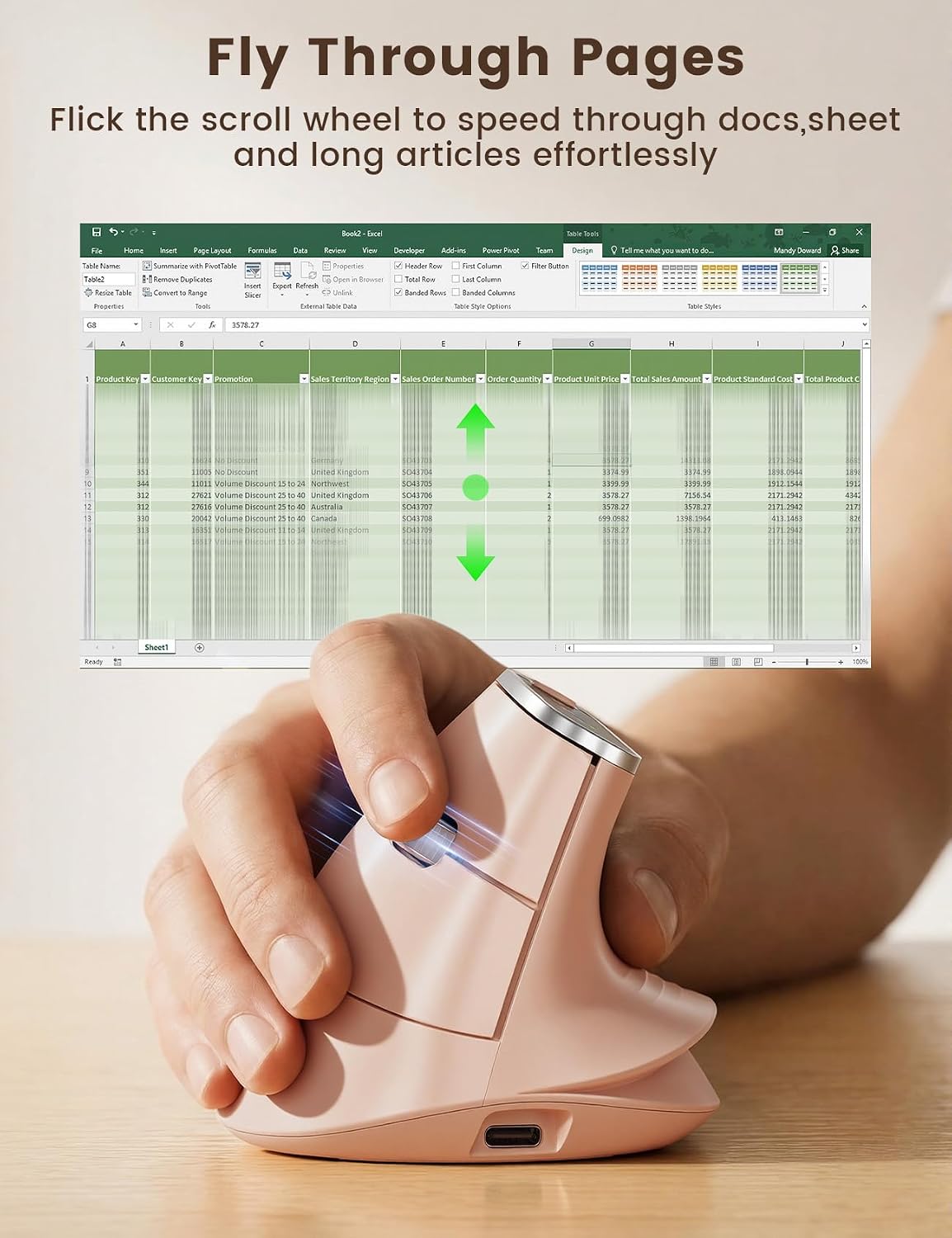 MOUSE ERGONÓMICO VERTICAL INALÁMBRICO SABLUTE MAM4 CON CAMBIO ENTRE 3 DISPOSITIVOS - 2