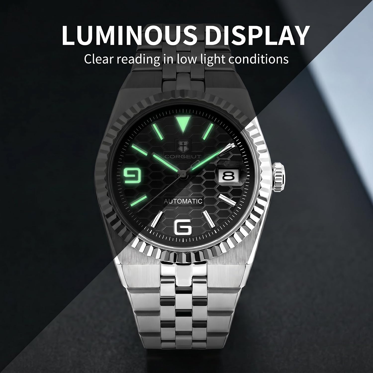 RELOJ DE PULSERA CORGEUT AUTOMATIC DIVER 40MM CRISTAL ZAFIRO NEGRO - 3