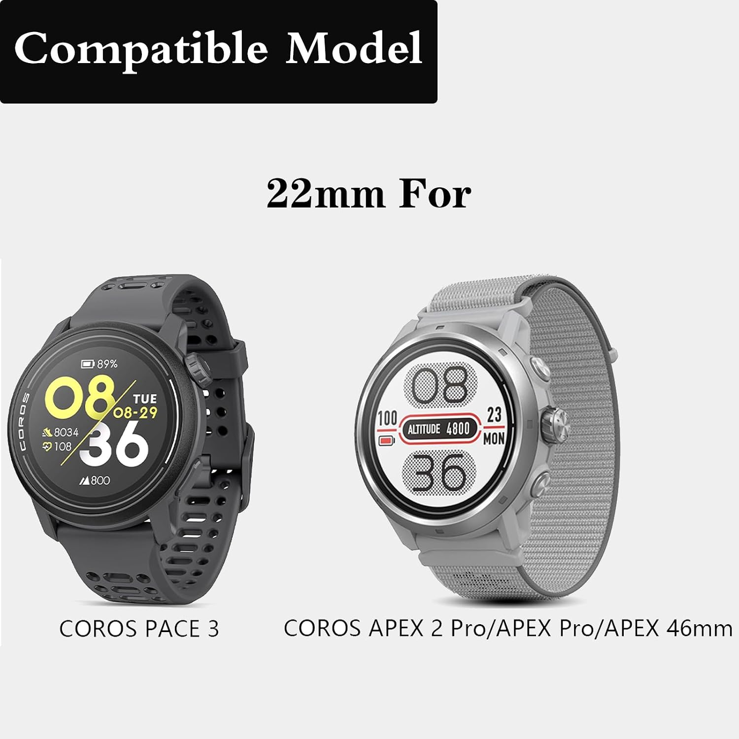 PULSERA SPORT NYLON 22MM PARA COROS PACE 3/4/APEX PRO/2 PRO/APEX 46MM - 4