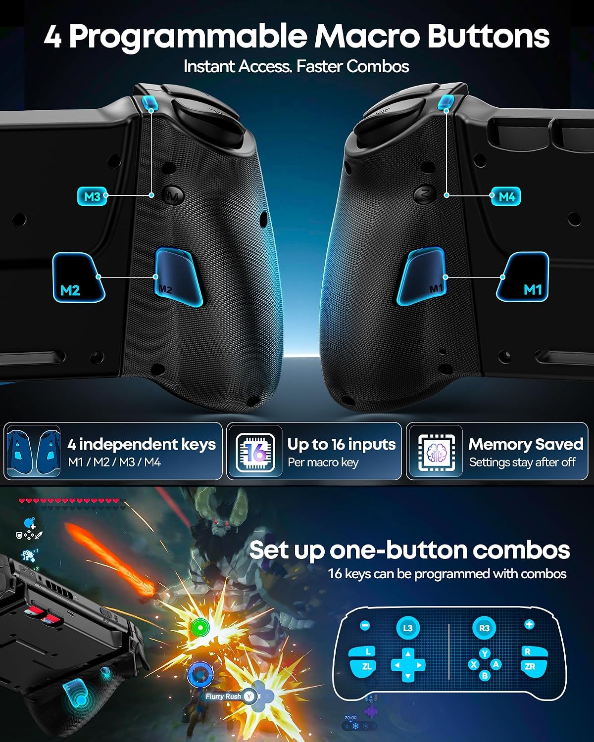 CONTROL OIVO SWITCH 1/2 CON ILUMINACIÓN RGB Y JOYSTICK TMR - 4