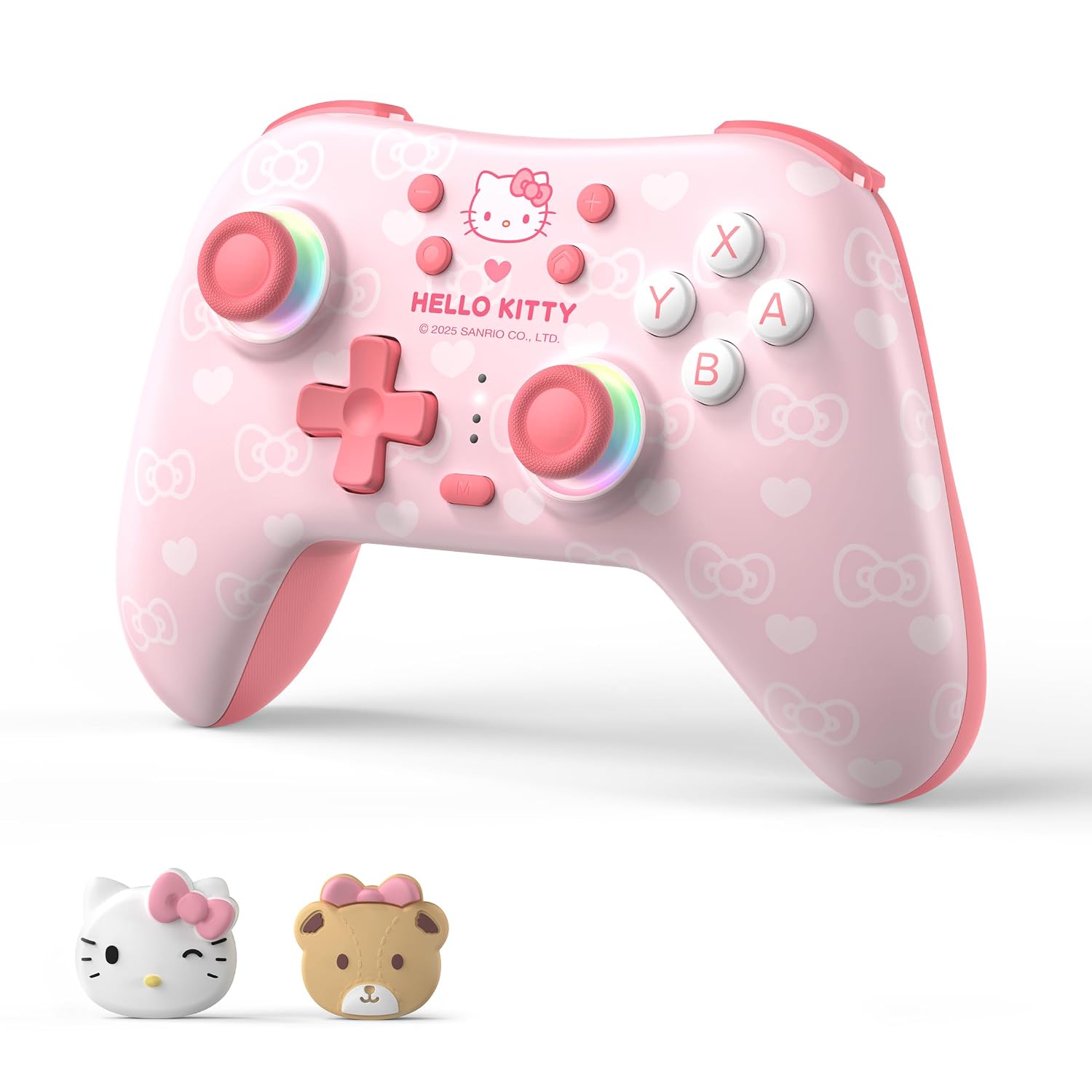 CONTROL INALÁMBRICO KUITMOR HELLO KITTY SWITCH PRO BLUETOOTH Y USB-C ROSA - 1