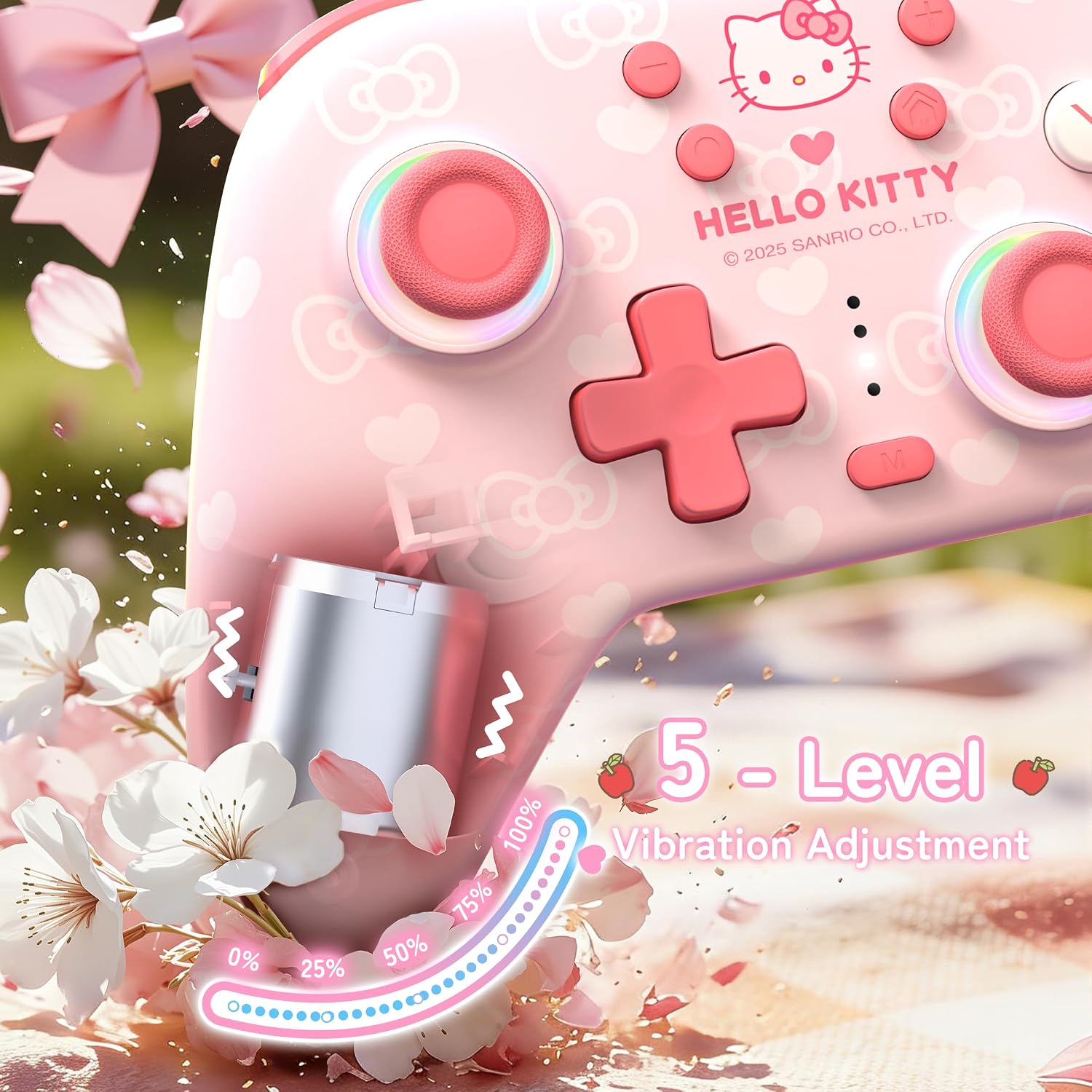 CONTROL INALÁMBRICO KUITMOR HELLO KITTY SWITCH PRO BLUETOOTH Y USB-C ROSA - 3