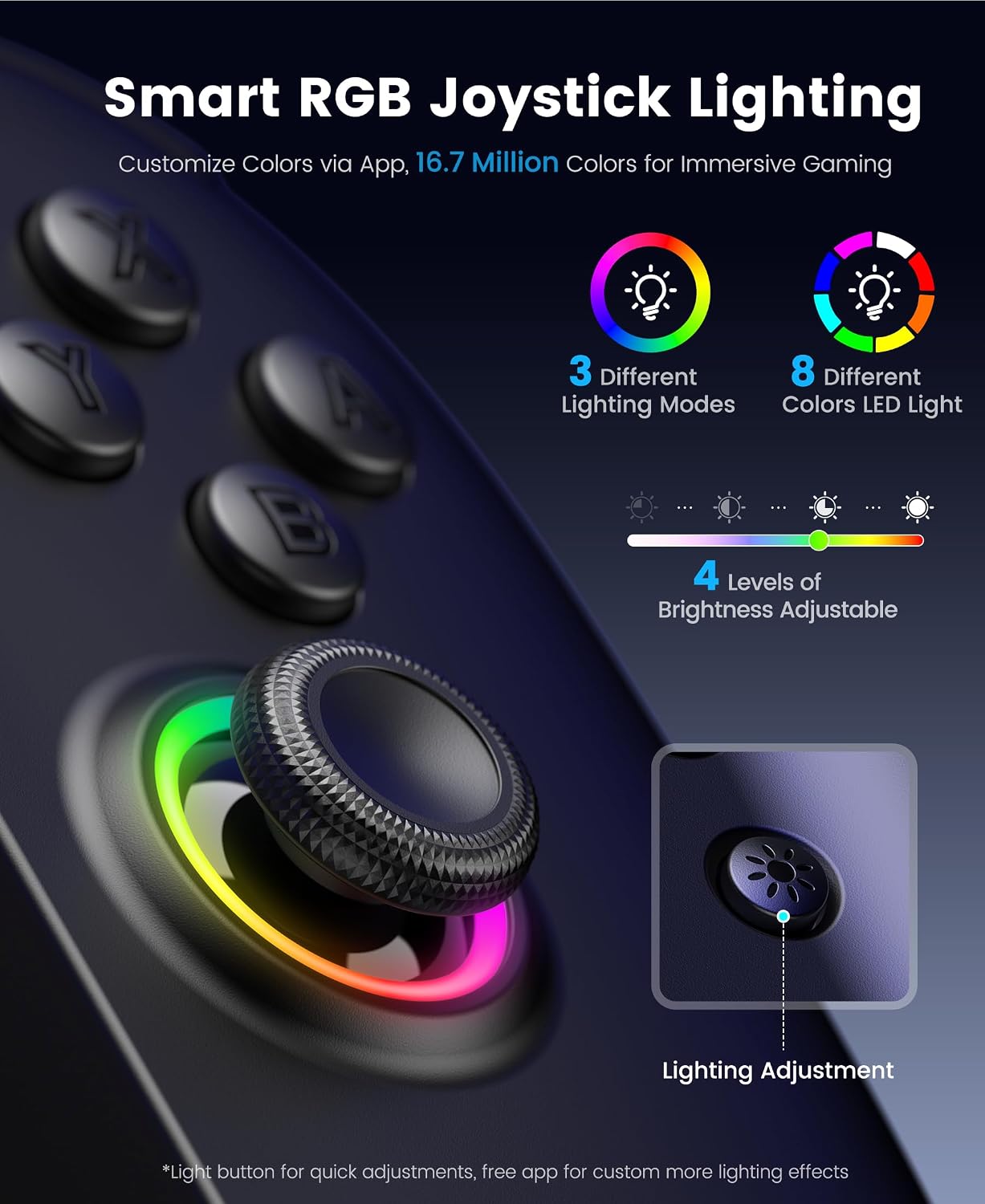 CONTROL INALÁMBRICO GAMMEEFY JC400 GEN 2 PARA SWITCH 2 CON JOYSTICKS HALL EFFECT - 4