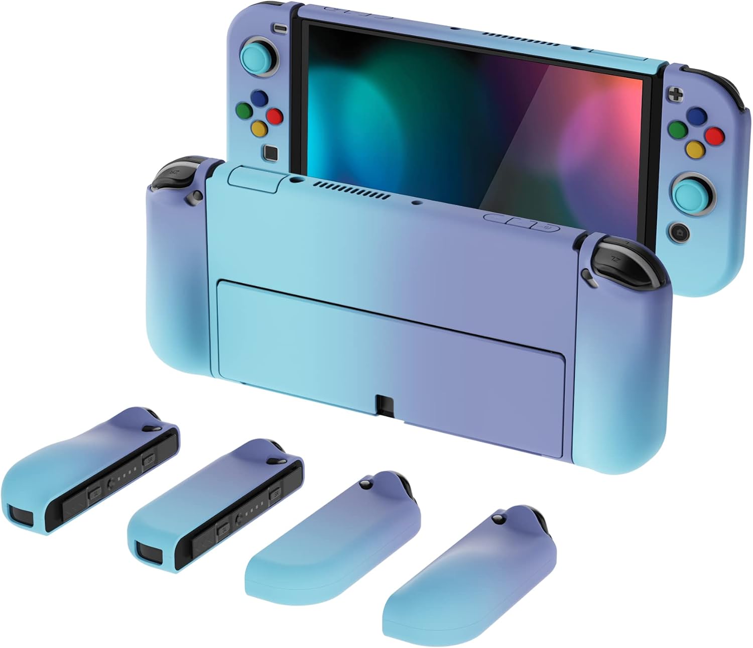 FUNDA PROTECTORA PLAYVITAL ALTERGRIPS PARA NINTENDO SWITCH OLED COLOR VIOLETA DEGRADADO - 1