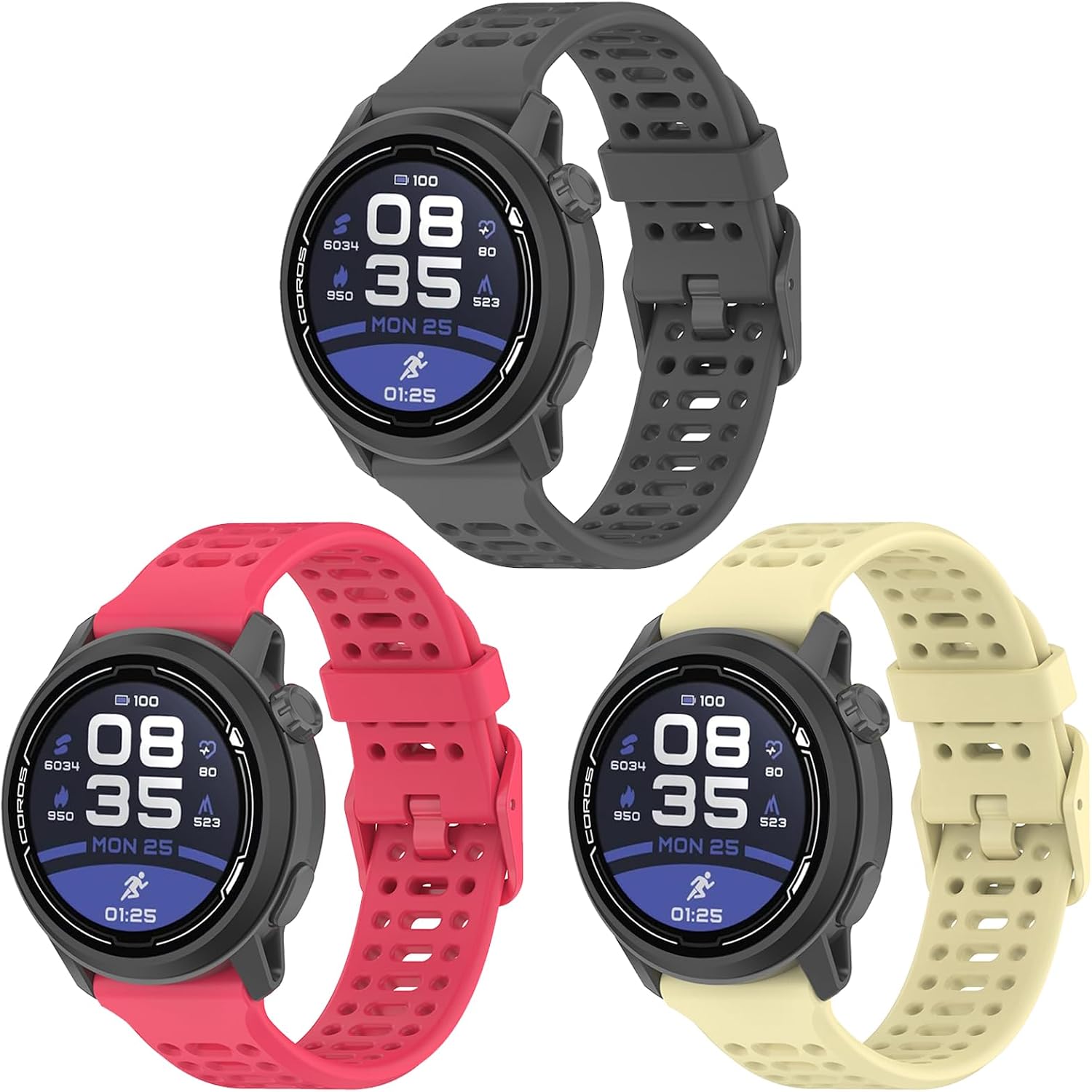 PULSERA DE SILICONA SUGARJAR 20MM PARA COROS PACE 2/APEX 2/APEX 42MM UNISEX - 1