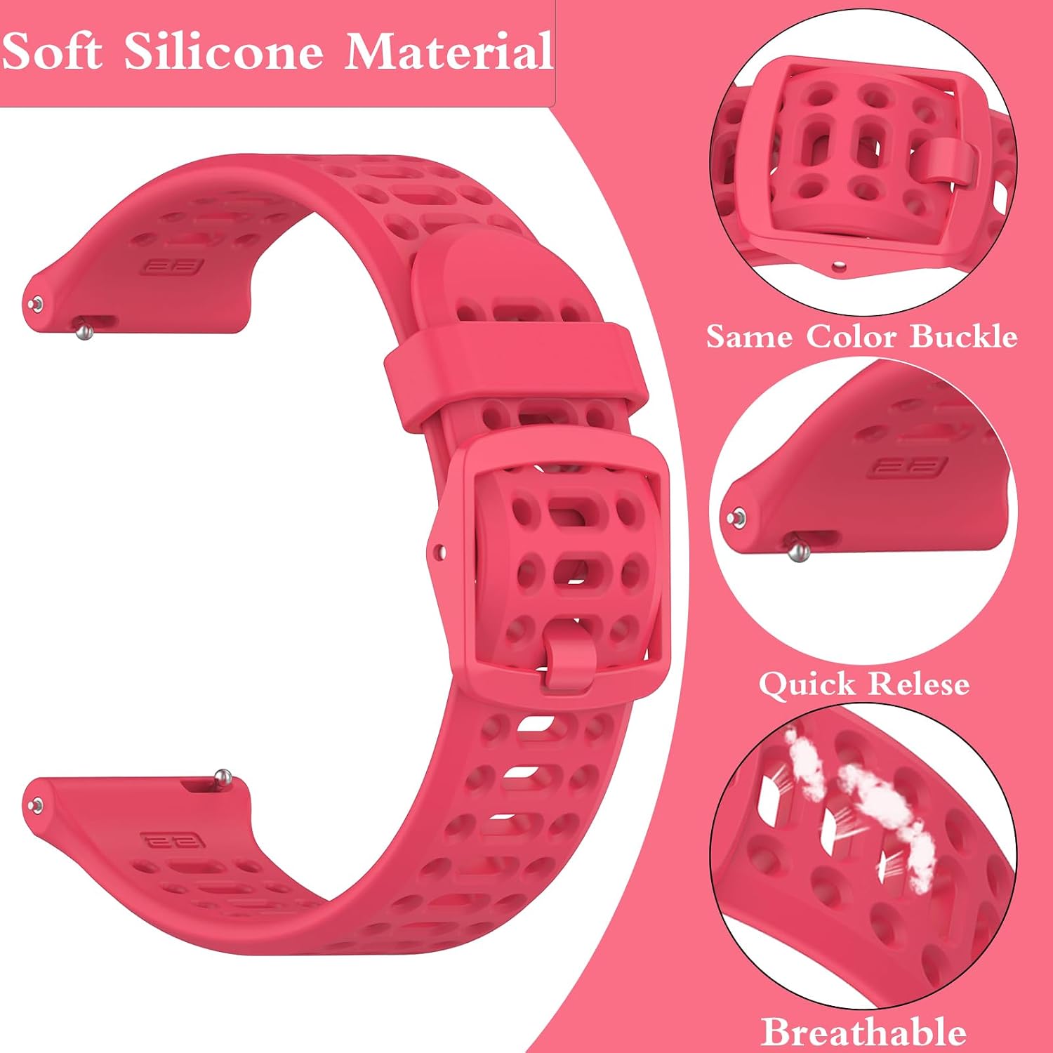 PULSERA DE SILICONA SUGARJAR 20MM PARA COROS PACE 2/APEX 2/APEX 42MM UNISEX - 3