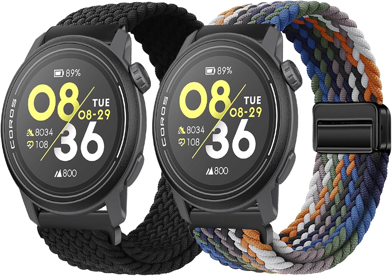 PULSERAS DE NYLON MAGNÉTICAS HARIKIRI PARA COROS PACE 4/3/APEX 2 PRO/APEX PRO/APEX 46MM 2 UNIDADES - 1