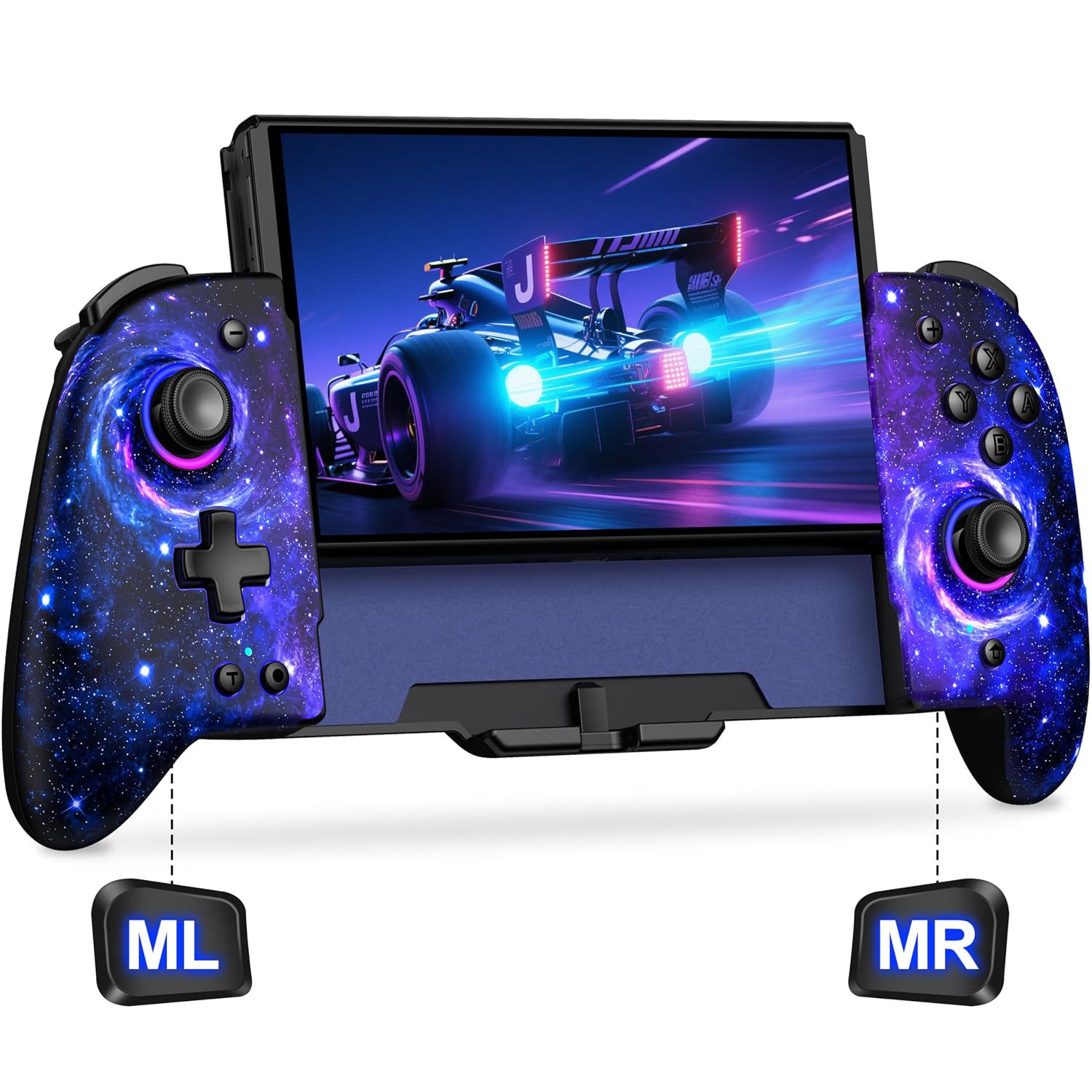 CONTROL INALÁMBRICO GAMMEEFY PARA SWITCH CON JOYSTICKS HALL EFFECT Y LUZ RGB 8 COLORES STARRY SKY - 1
