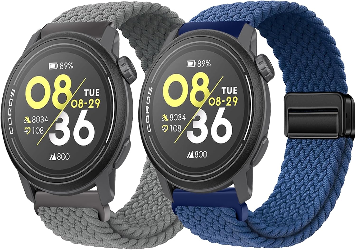 PULSERAS DE NYLON MAGNÉTICAS HARIKIRI PARA COROS PACE 4/3/APEX 2 PRO/APEX PRO/APEX 46MM 2 UNIDADES - 1