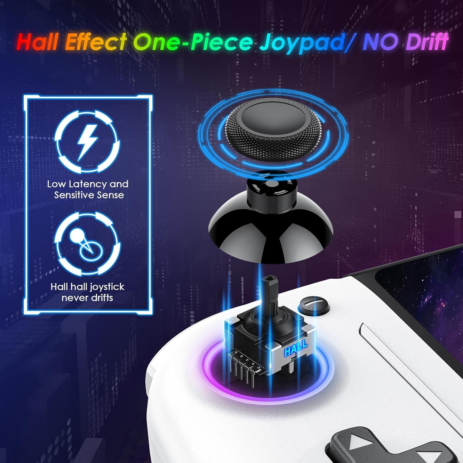 CONTROL PARA NINTENDO SWITCH MOONAG BLANCO CON GIROSCOPIO 6 EJES Y BATERÍA 1000MAH - 3