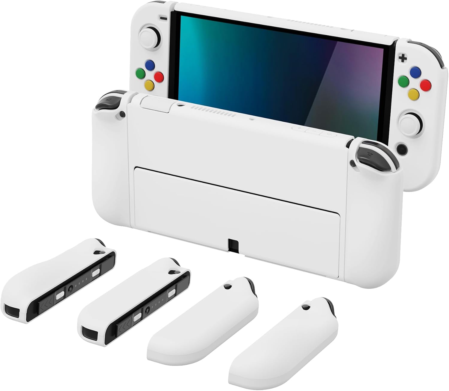 FUNDA PROTECTORA PLAYVITAL ALTERGRIPS PARA NINTENDO SWITCH OLED BLANCA - 1