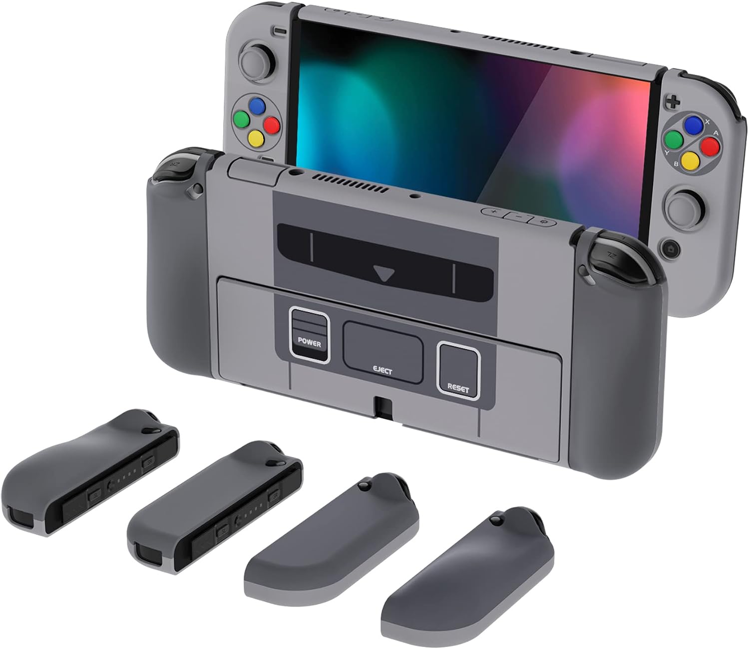 FUNDA PROTECTORA PLAYVITAL ALTERGRIPS PARA NINTENDO SWITCH OLED ESTILO SFC SNES CLASSIC EU - 1