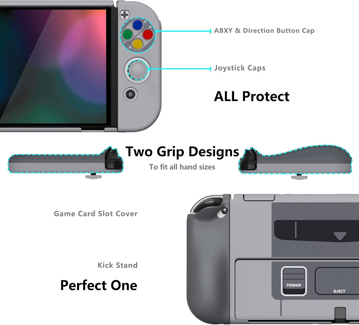 FUNDA PROTECTORA PLAYVITAL ALTERGRIPS PARA NINTENDO SWITCH OLED ESTILO SFC SNES CLASSIC EU - 5