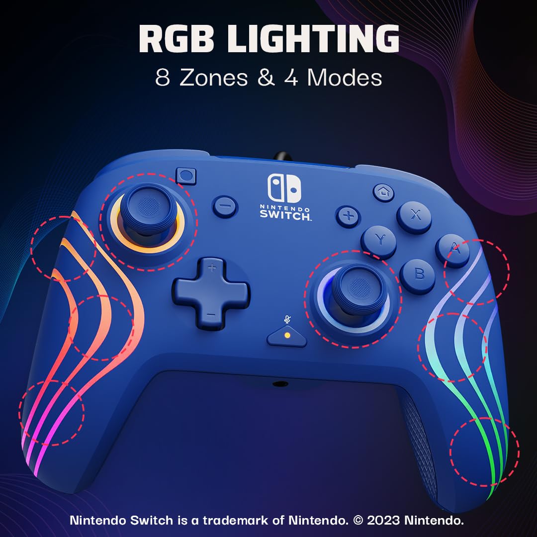 CONTROL PARA NINTENDO SWITCH PDP AFTERGLOW WAVE WIRED RGB - 2