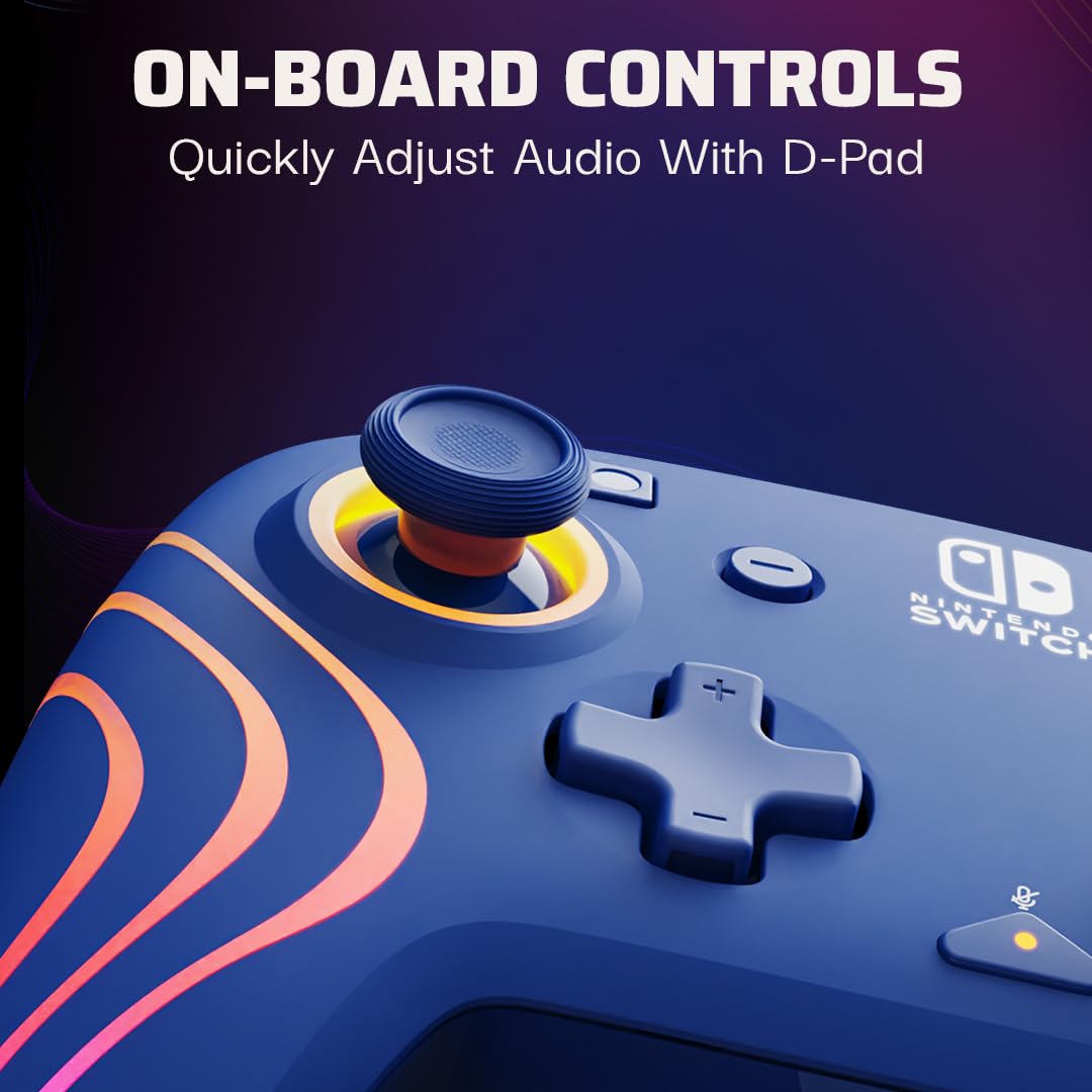 CONTROL PARA NINTENDO SWITCH PDP AFTERGLOW WAVE WIRED RGB - 4