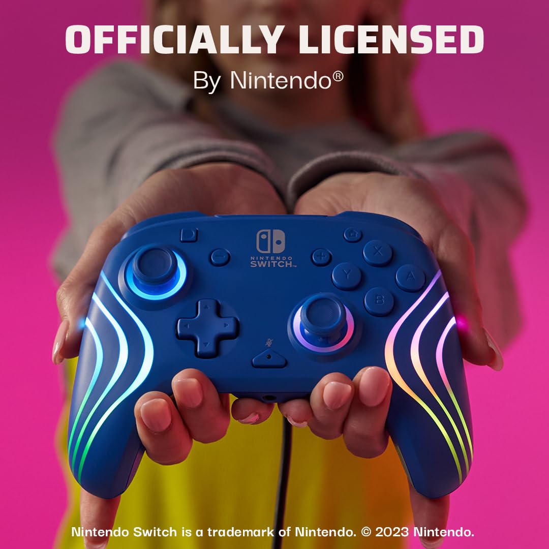 CONTROL PARA NINTENDO SWITCH PDP AFTERGLOW WAVE WIRED RGB - 5