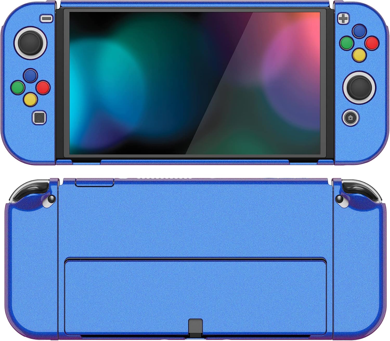 FUNDA PROTECTORA PLAYVITAL ALTERGRIPS PARA NINTENDO SWITCH OLED COLOR GLOSSY CAMALEÓN MORADO AZUL - 2