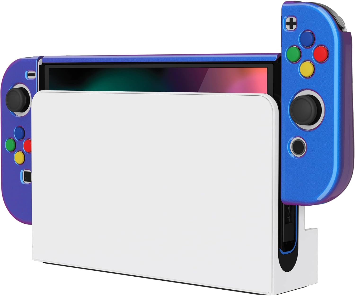 FUNDA PROTECTORA PLAYVITAL ALTERGRIPS PARA NINTENDO SWITCH OLED COLOR GLOSSY CAMALEÓN MORADO AZUL - 3