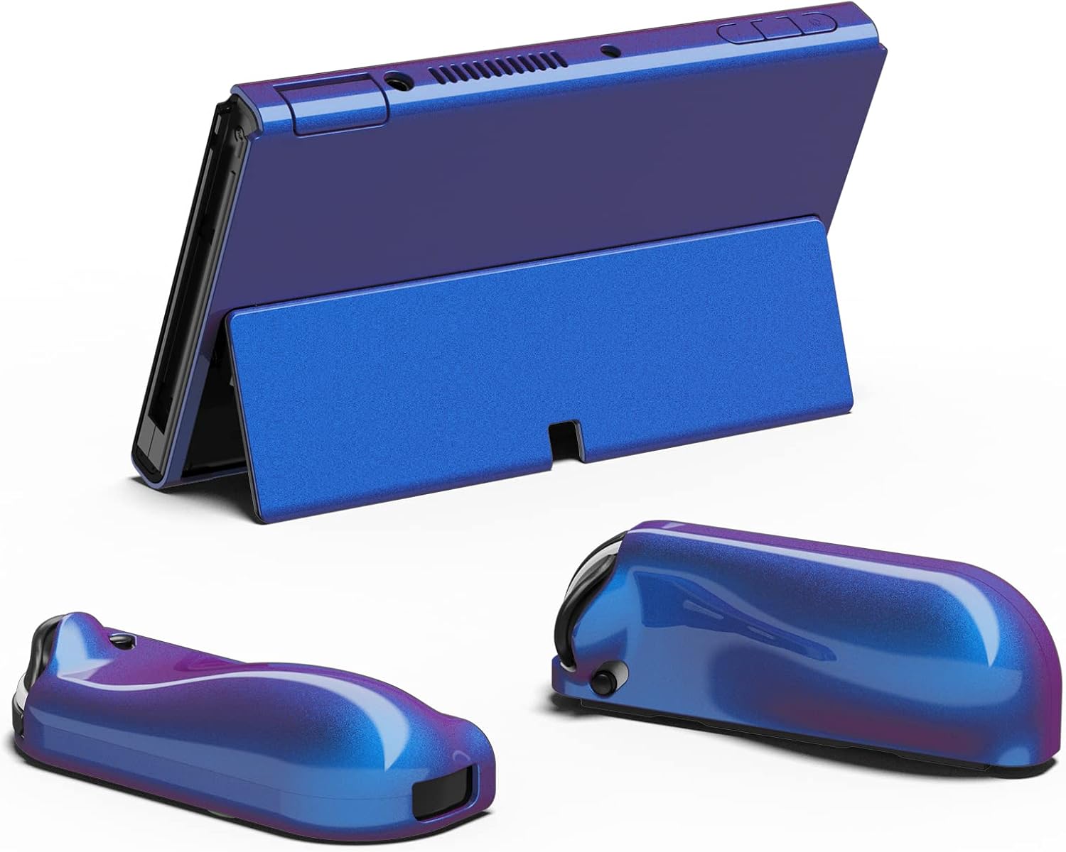 FUNDA PROTECTORA PLAYVITAL ALTERGRIPS PARA NINTENDO SWITCH OLED COLOR GLOSSY CAMALEÓN MORADO AZUL - 4